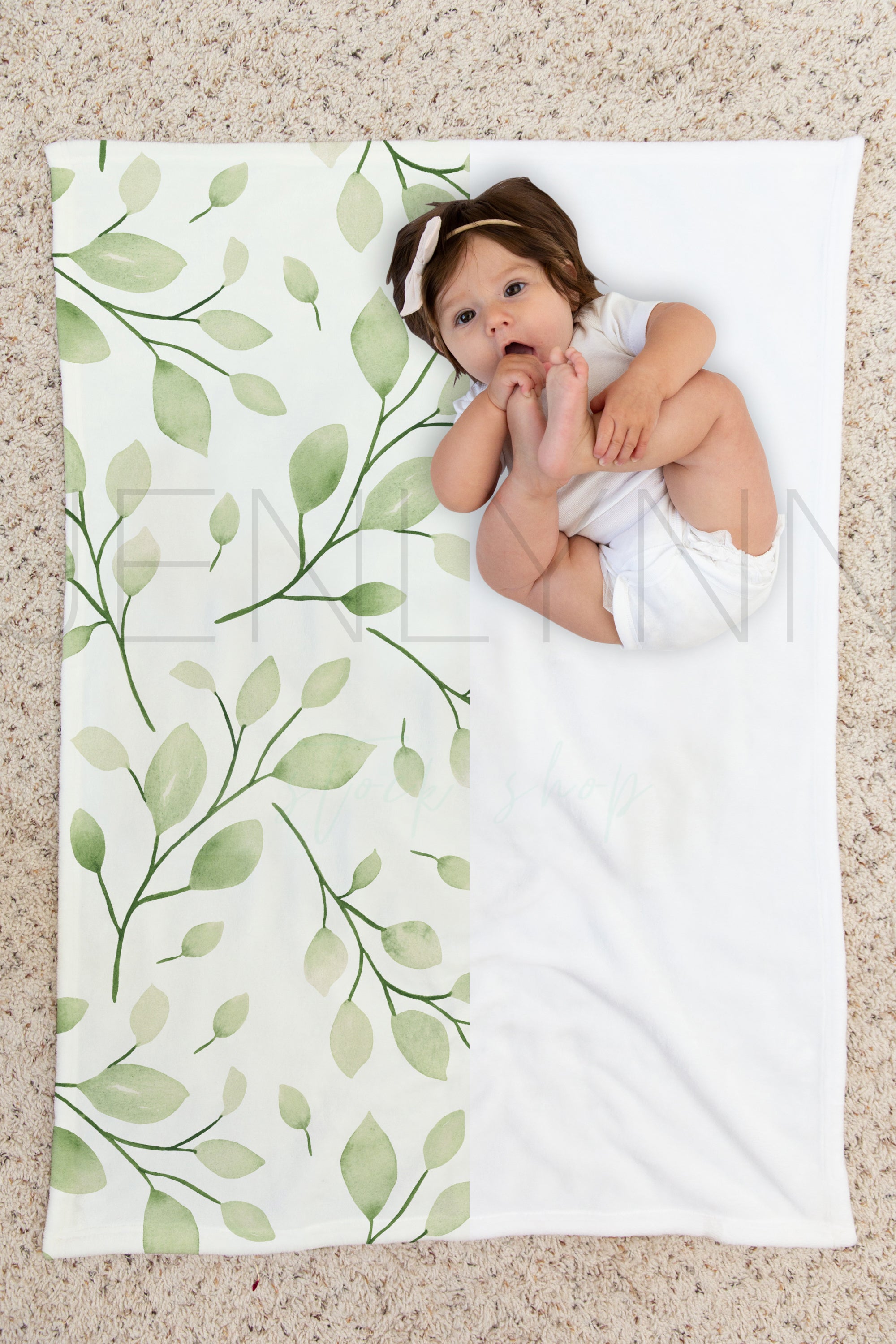 Vertical Milestone Baby Girl Blanket Mockup #CC04 PSD