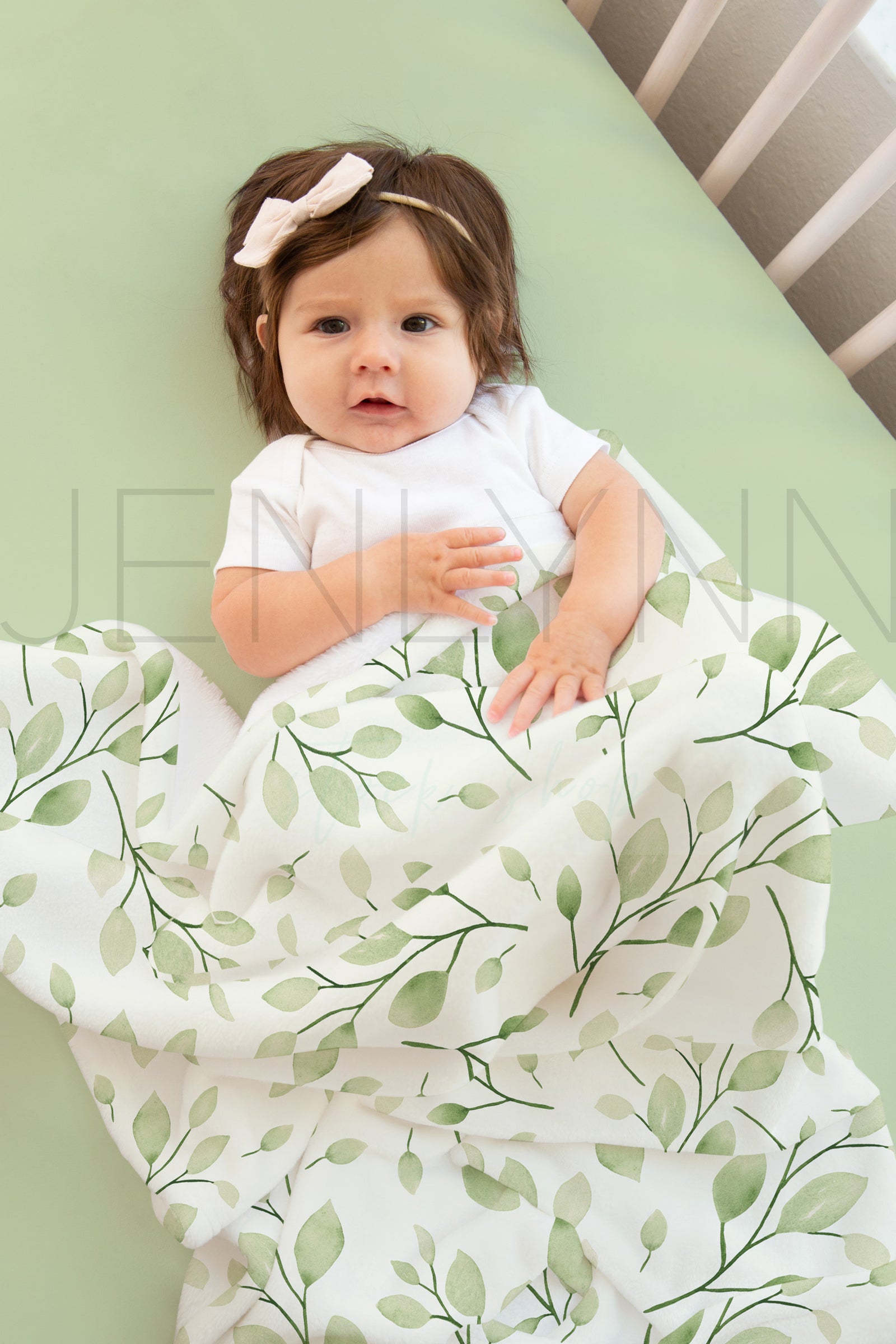 Charlee Baby Girl Minky Blanket + Crib Sheet Mockup #20