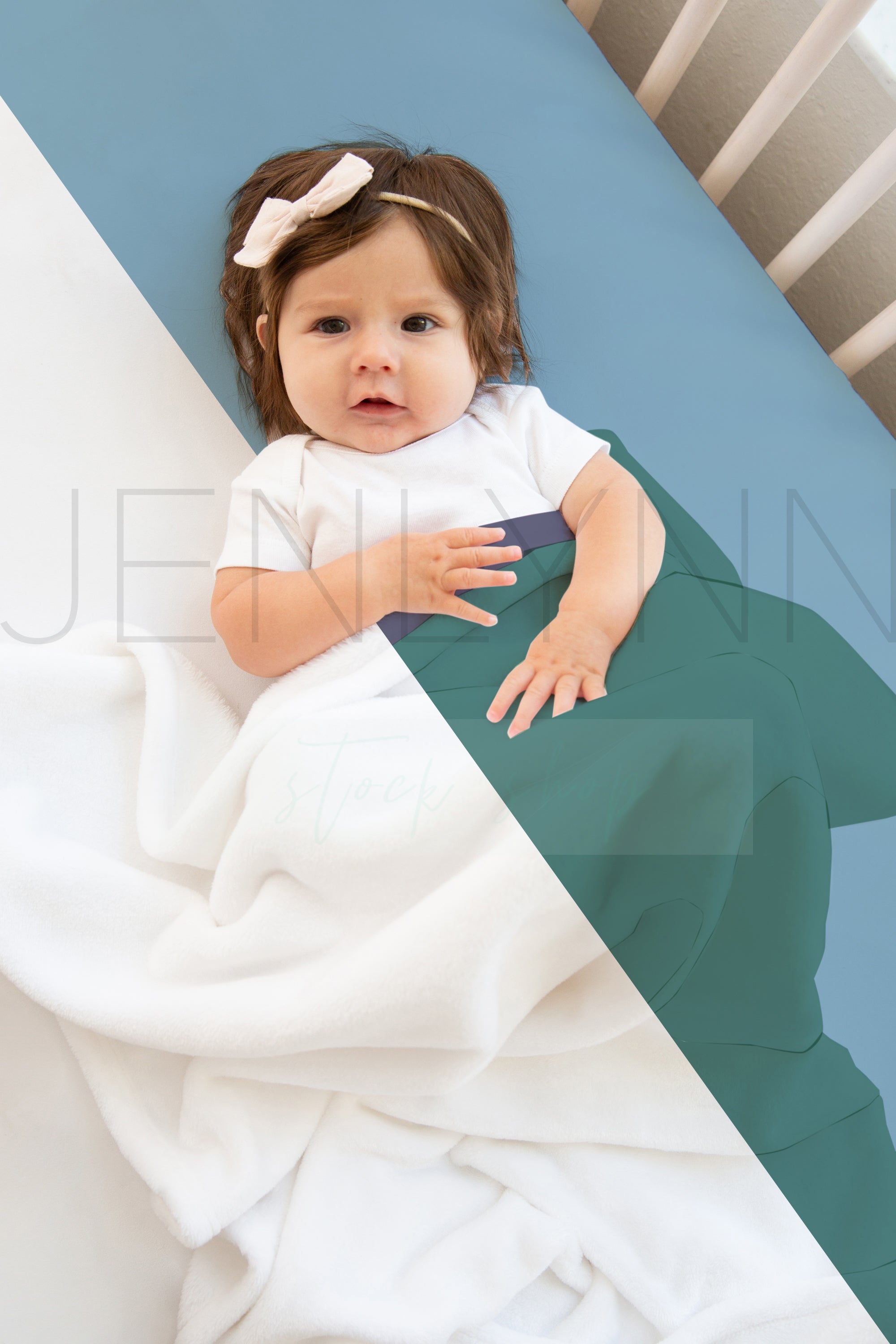 Charlee Baby Girl Minky Blanket + Crib Sheet Mockup #20