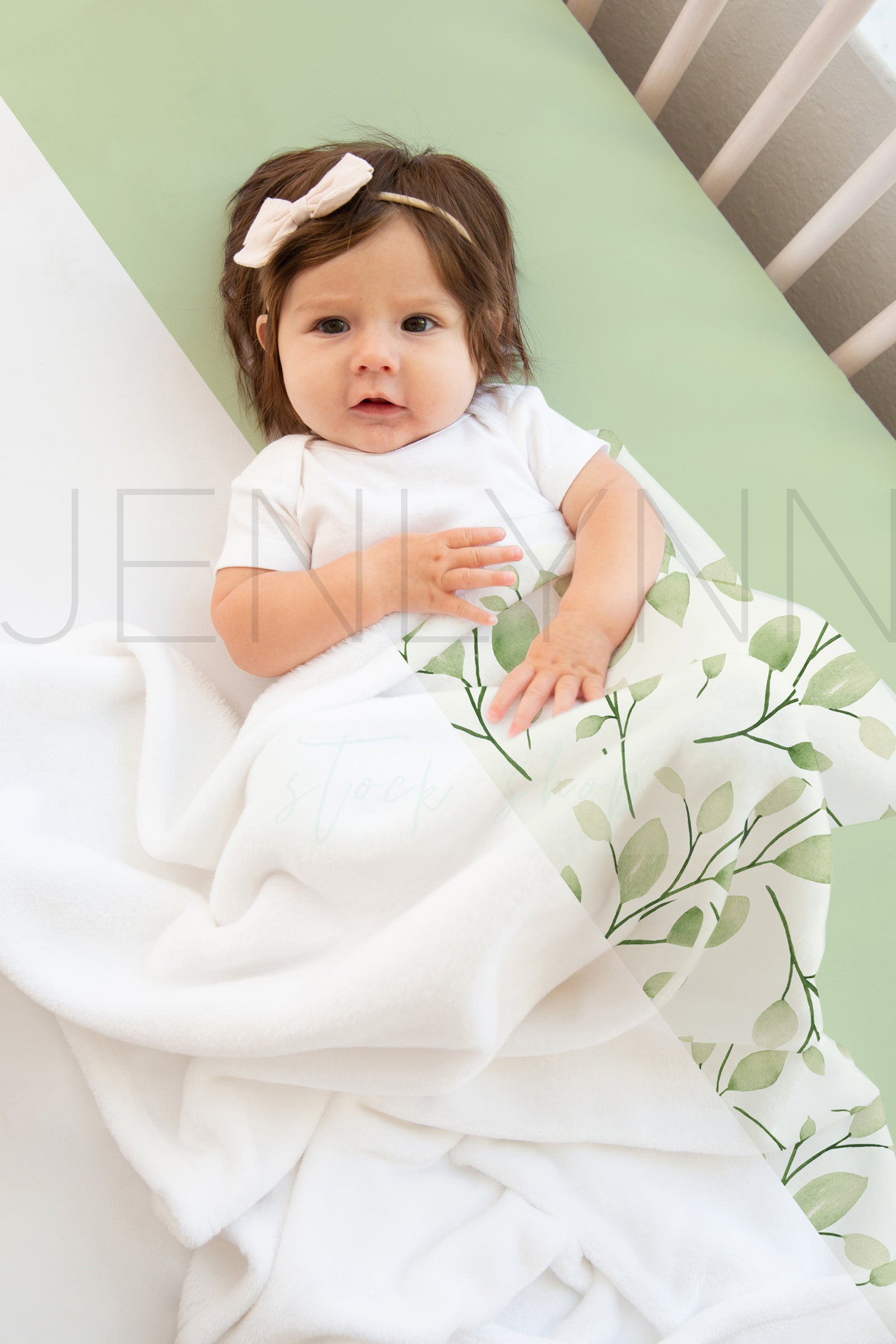 Charlee Baby Girl Minky Blanket + Crib Sheet Mockup #20