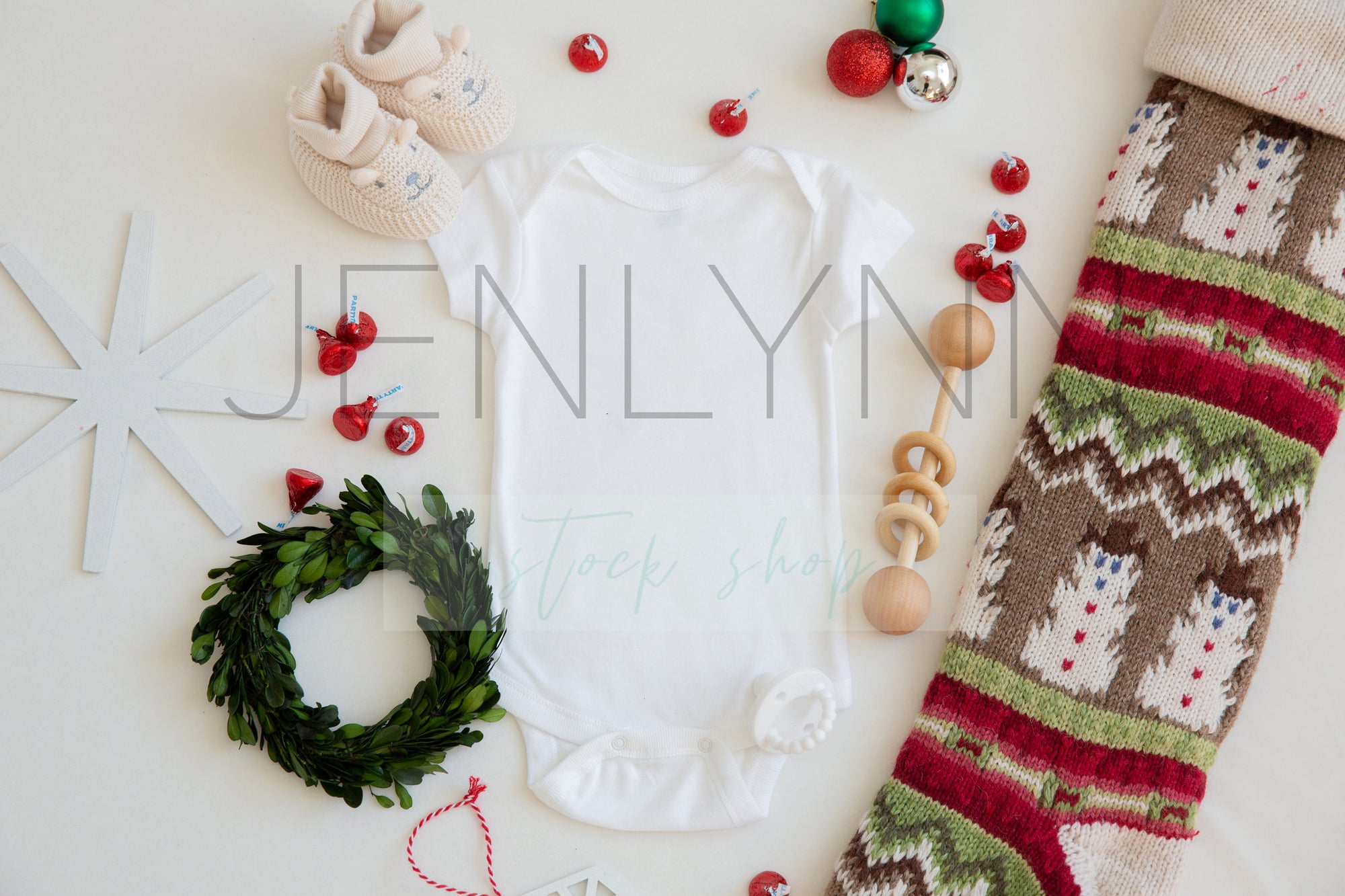 Christmas Baby Announcement | Christmas Bodysuit mockup  #1 JPG