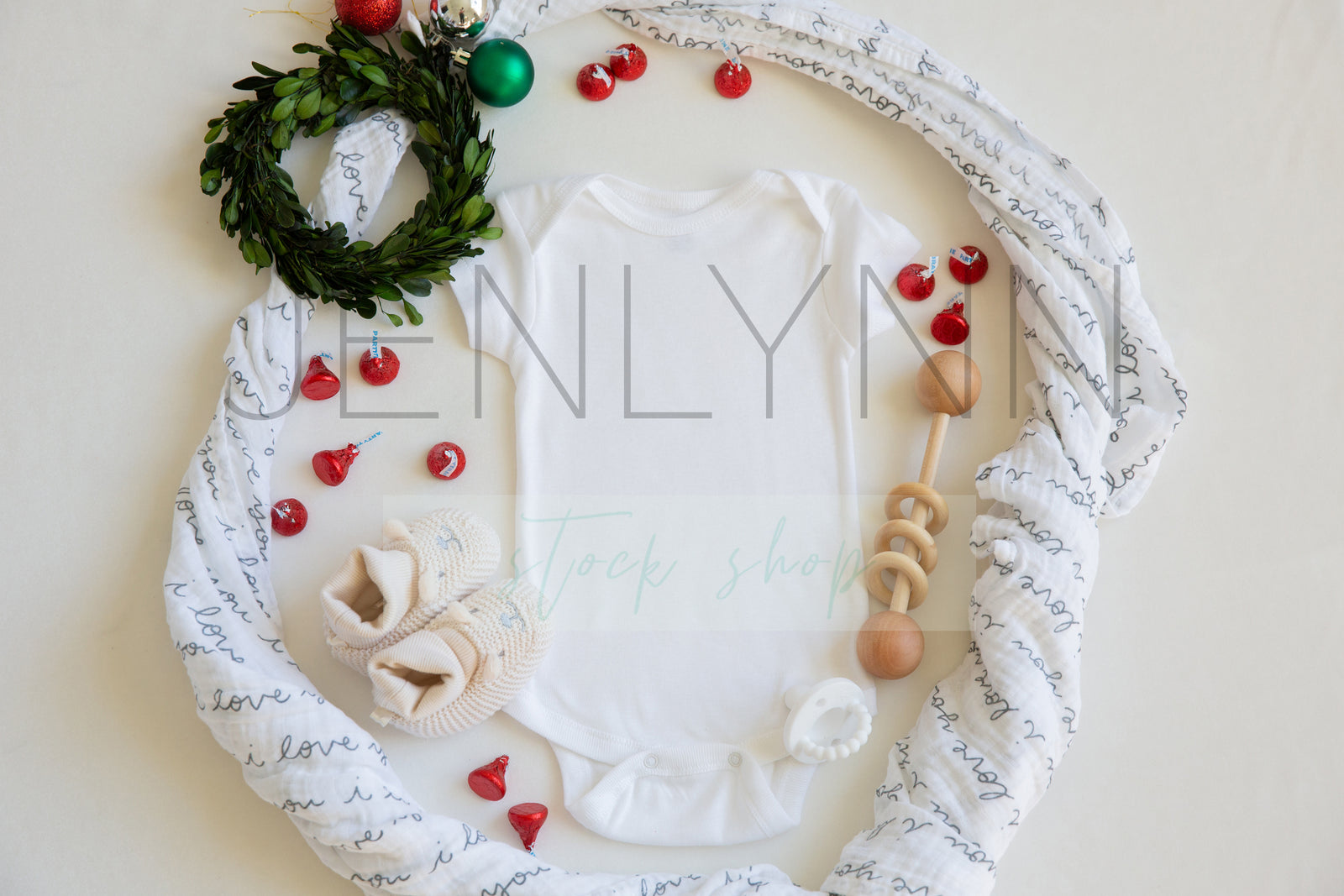 Christmas Baby Announcement | Christmas Bodysuit mockup  #2 JPG