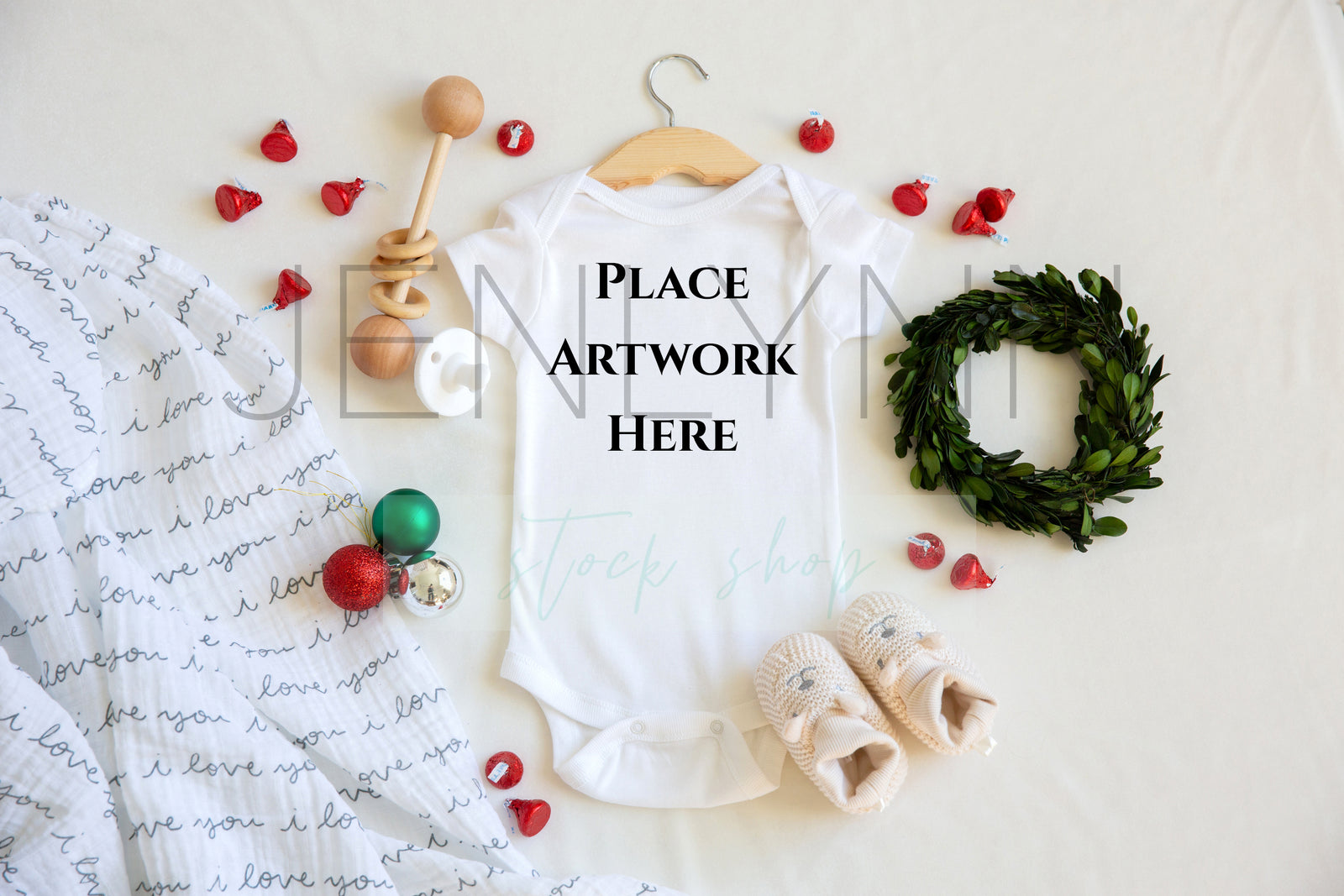 Christmas Baby Announcement | Christmas Bodysuit mockup #3 JPG