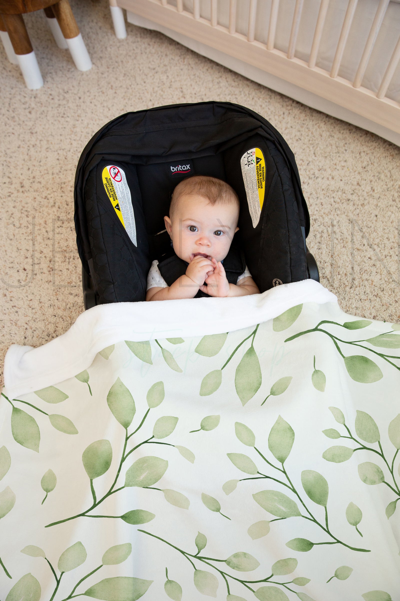 Baby Boy Minky Blanket in Carseat Mockup #02