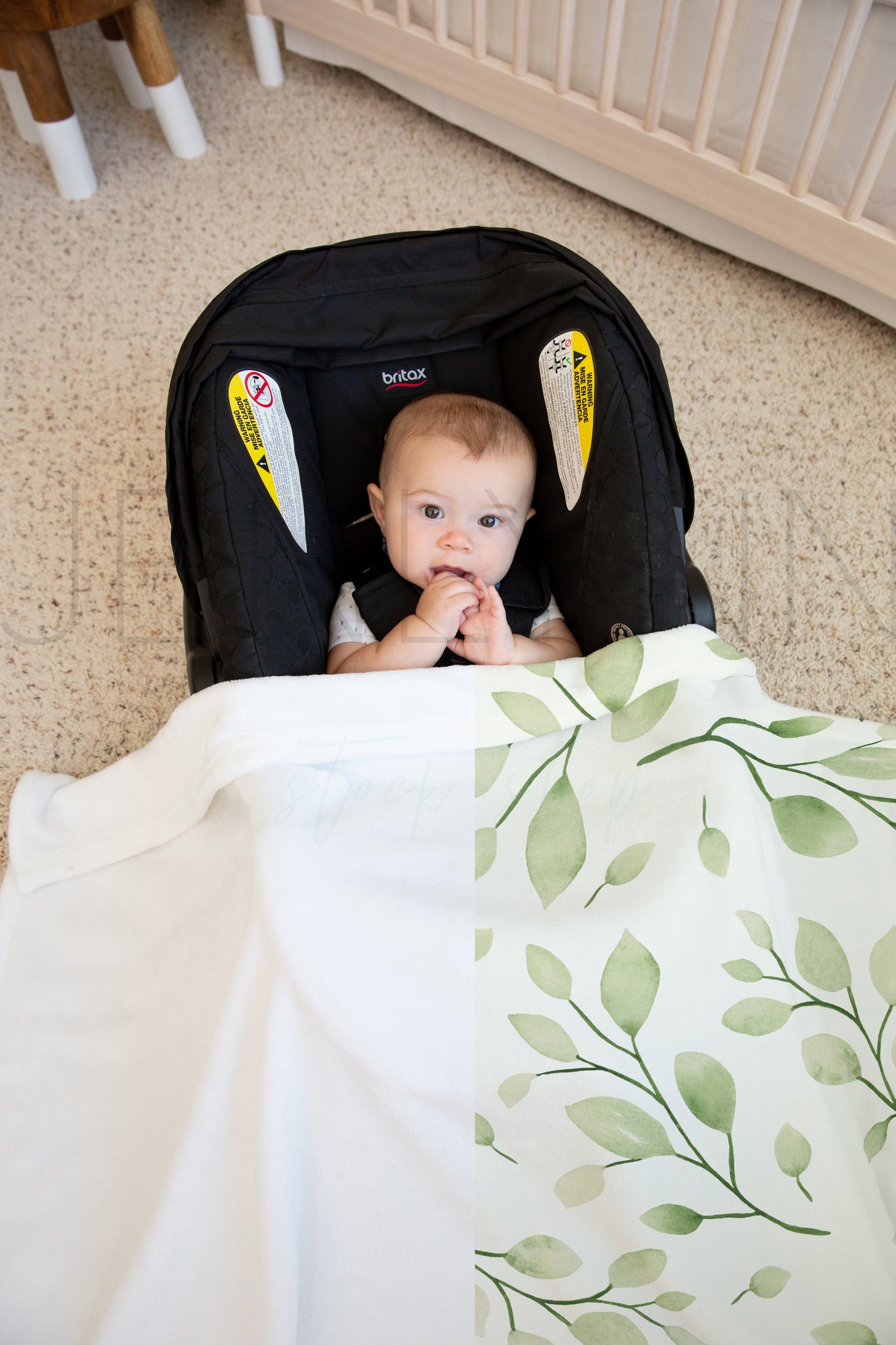 Baby Boy Minky Blanket in Carseat Mockup #02