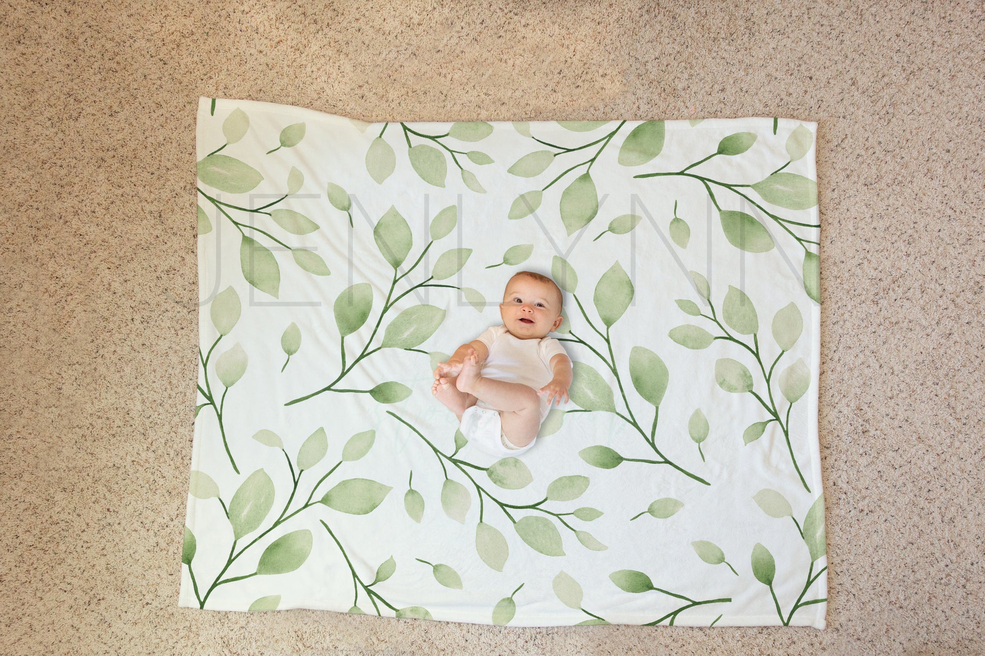 50x60 Baby Milestone Minky Blanket Mockup with Moveable Baby #11
