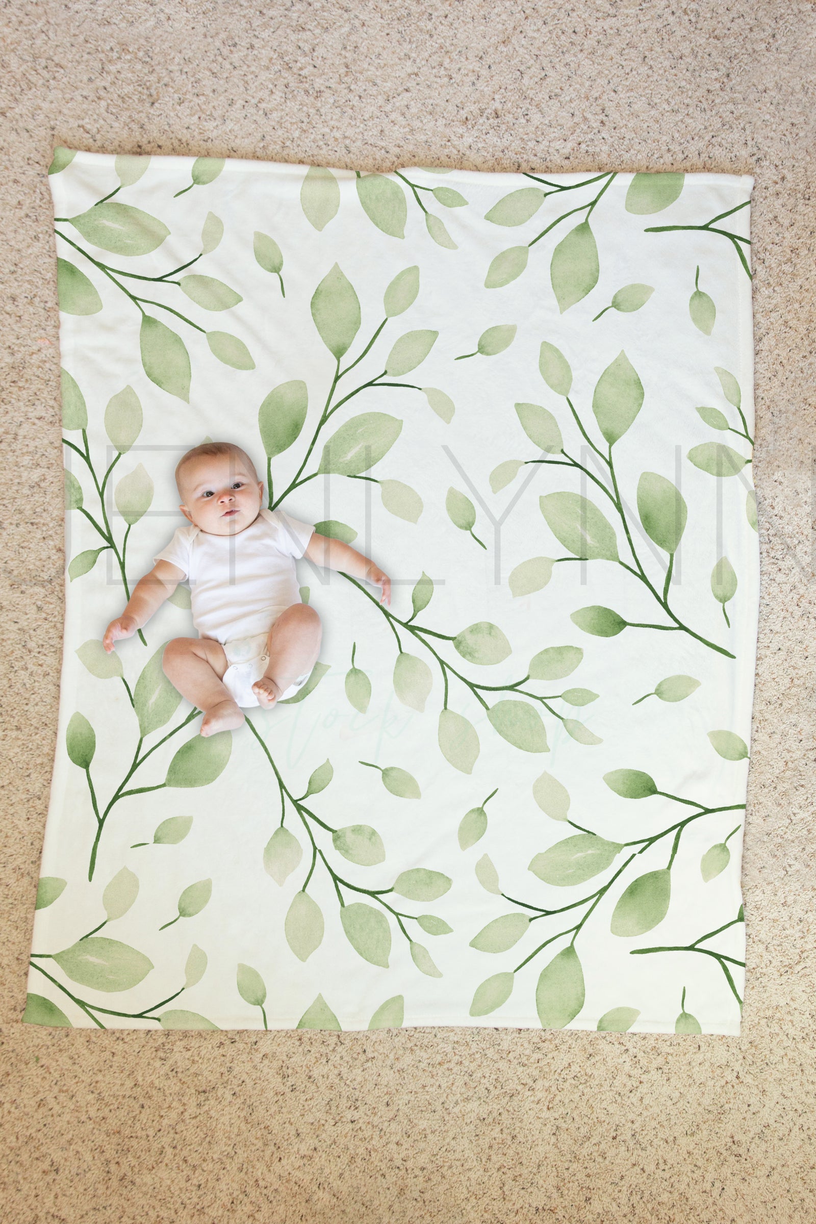 50x60 Vertical Baby Milestone Minky Blanket Mockup with Moveable Baby #12