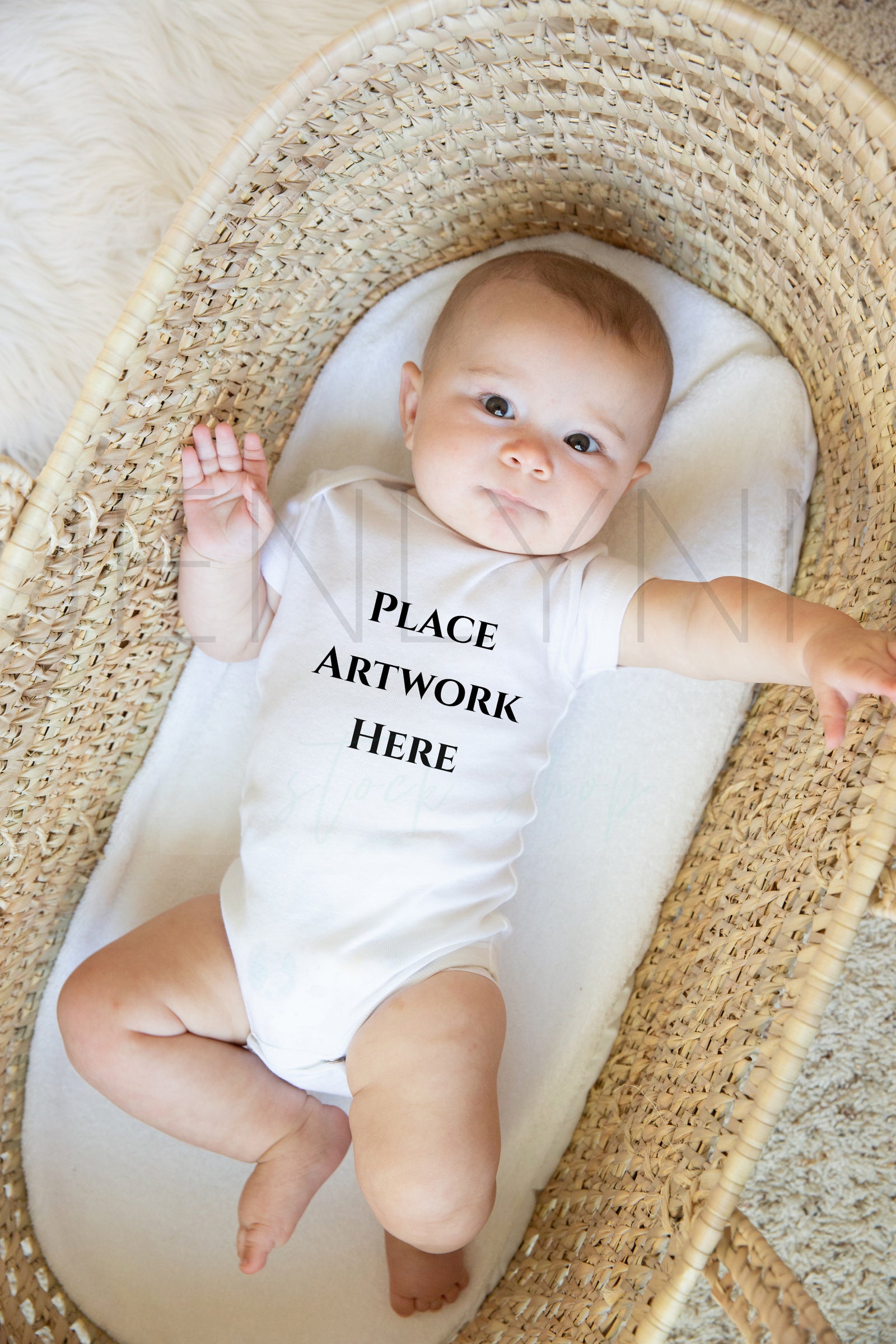 White Onesie Mockup on boy #24 JPG