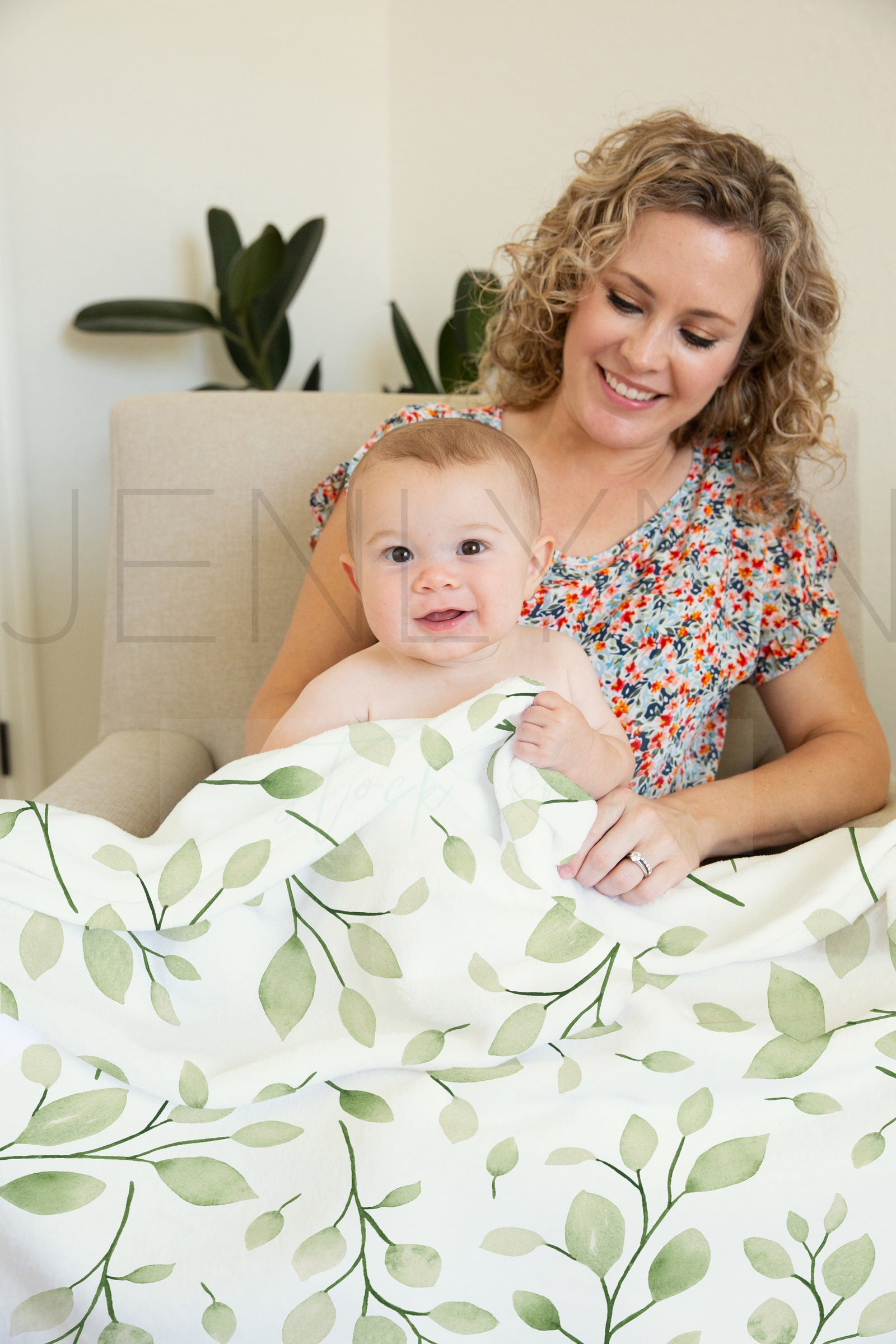 Baby + Mama Custom Minky Blanket Mockup #25