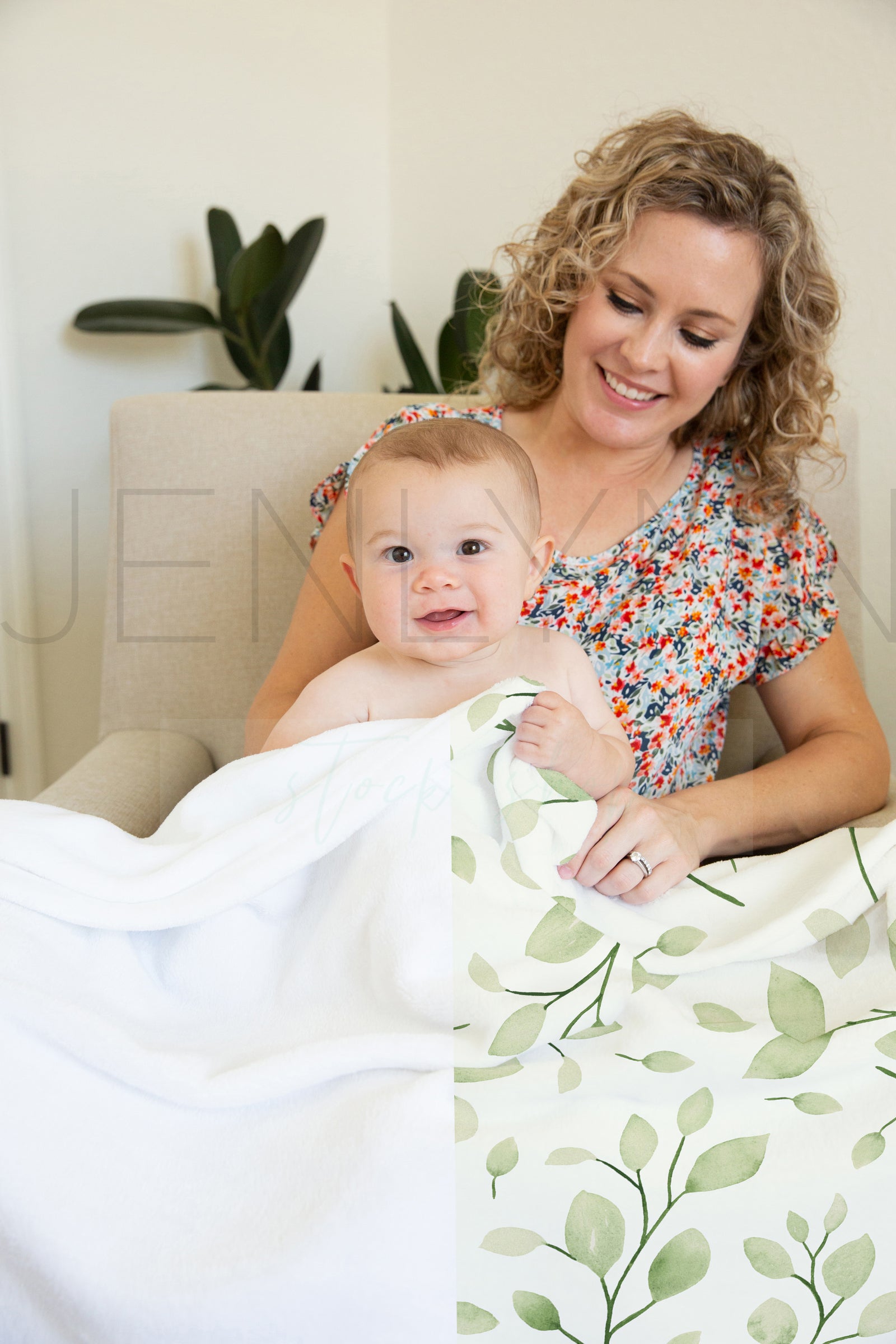 Baby + Mama Custom Minky Blanket Mockup #25