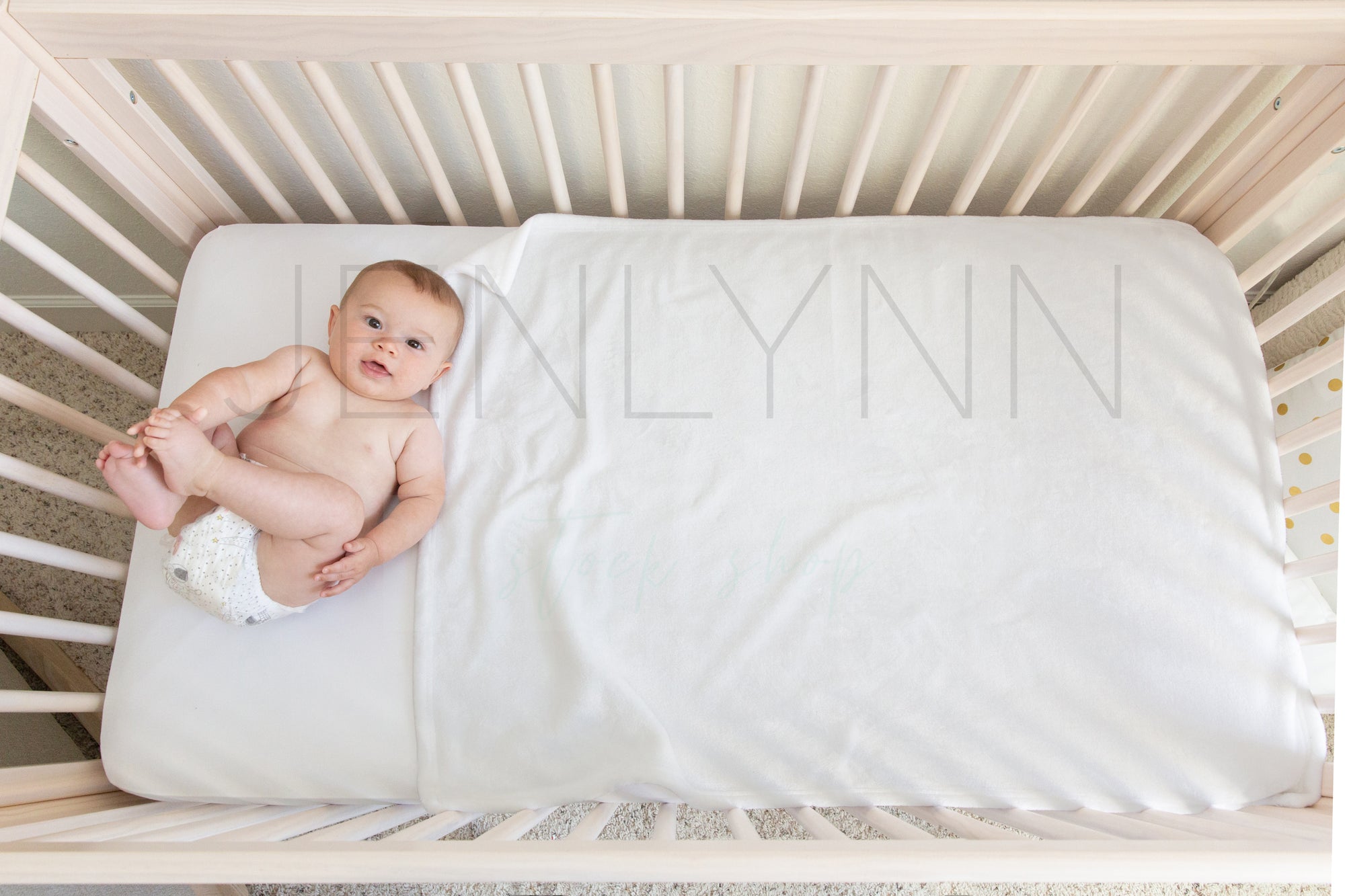 Baby Boy Minky Blanket + Crib Sheet Mockup #27