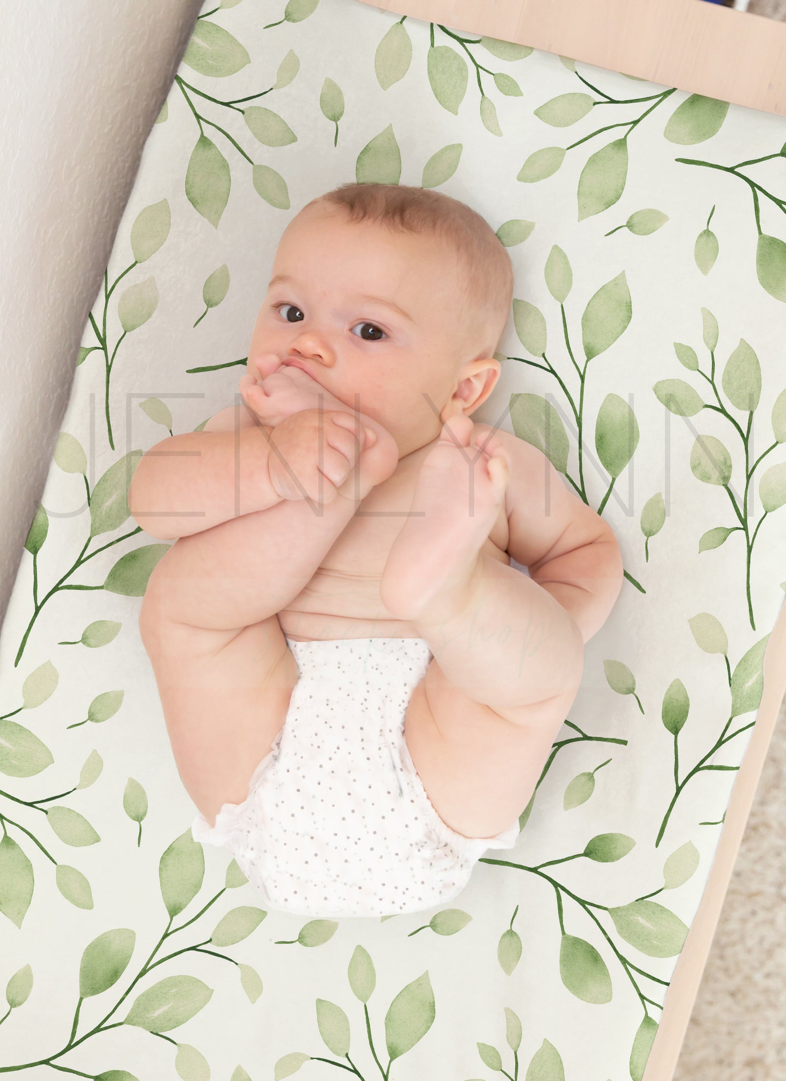 White Changing Pad Cover Mockup Baby Boy #29