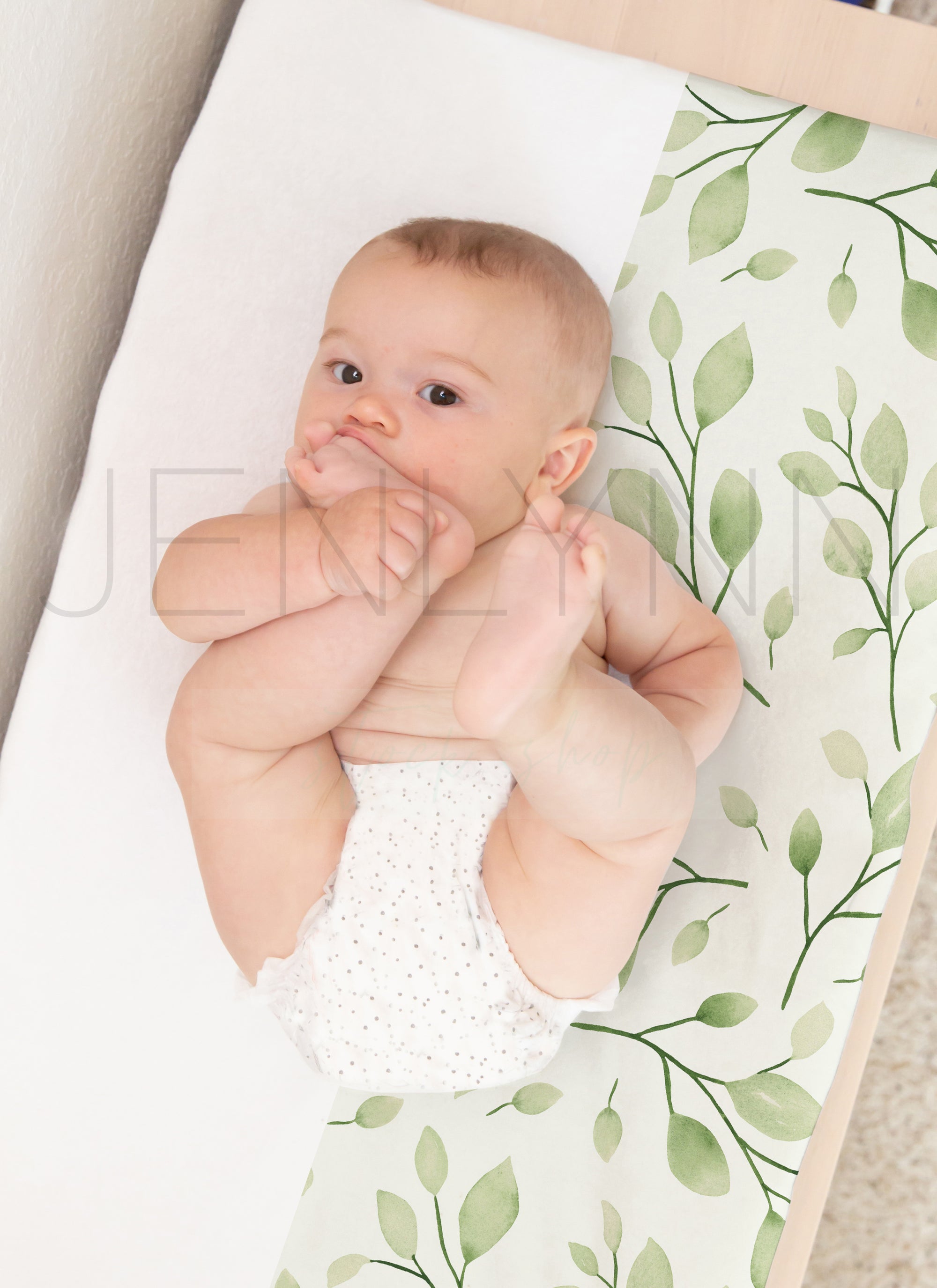White Changing Pad Cover Mockup Baby Boy #29