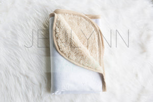 Tan Sherpa Minky Baby Blanket Flat Lay Mockup #2
