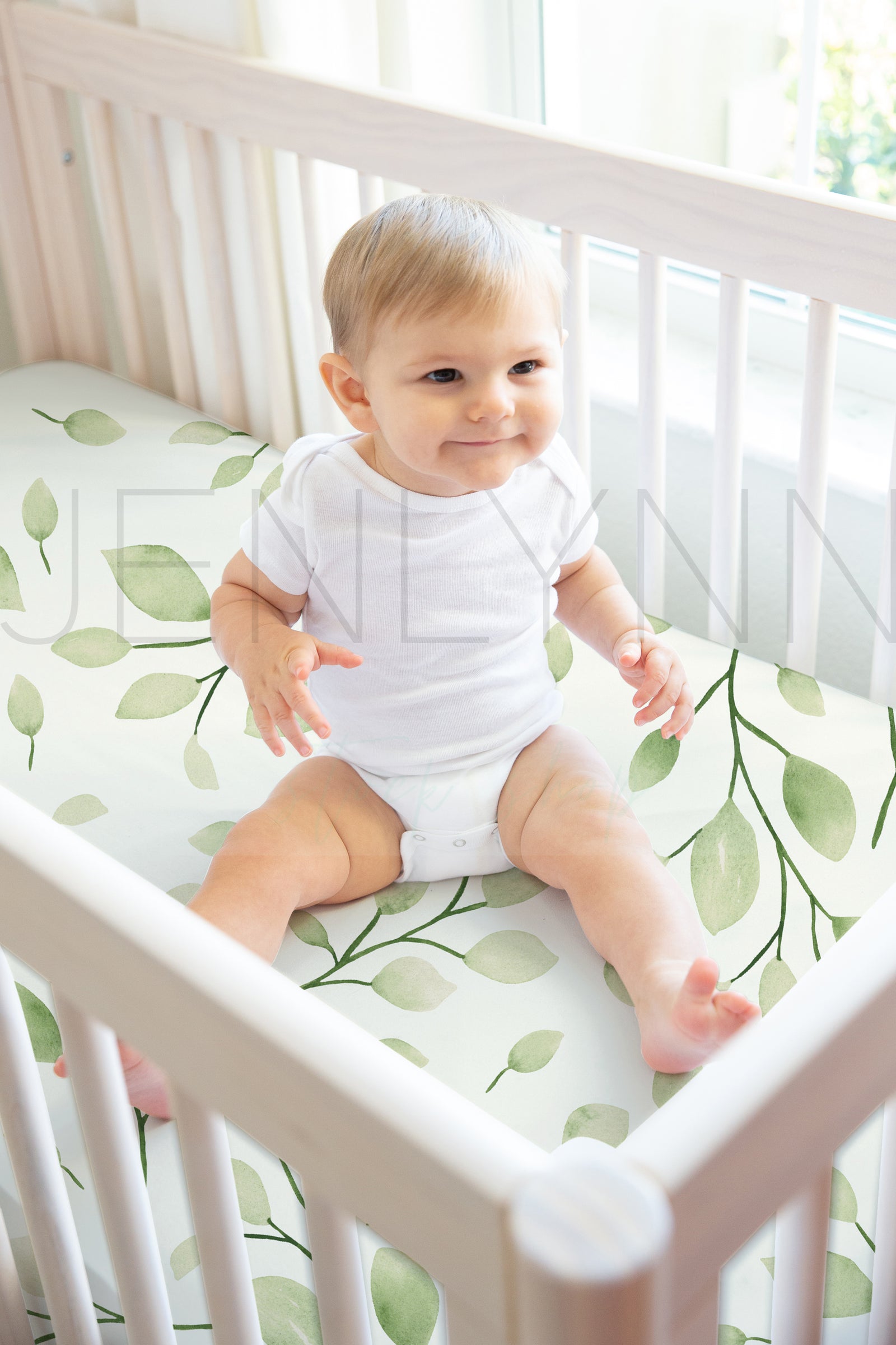 Baby Boy Crib Sheet Mockup #03