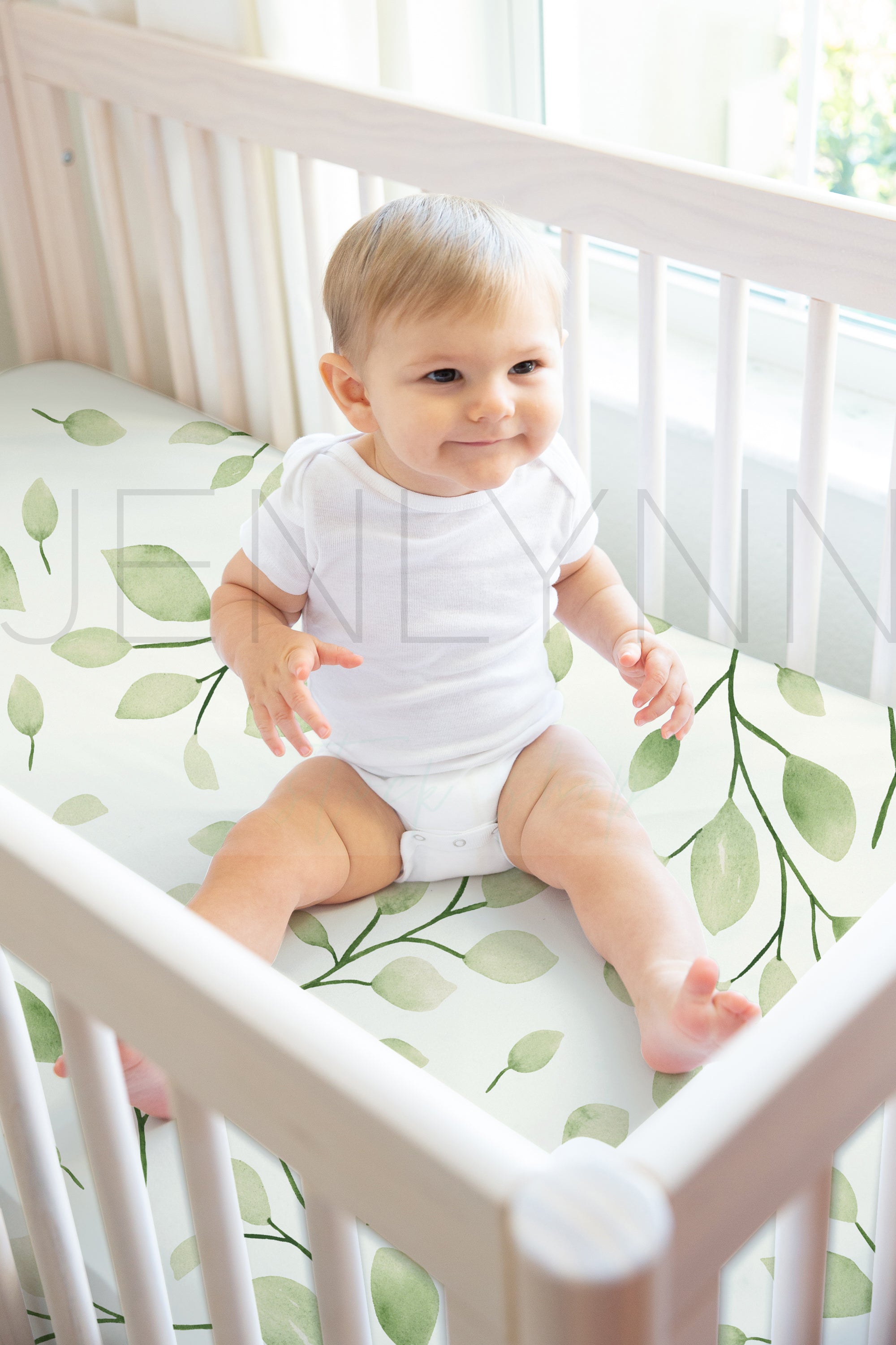 Baby Boy Crib Sheet Mockup #03