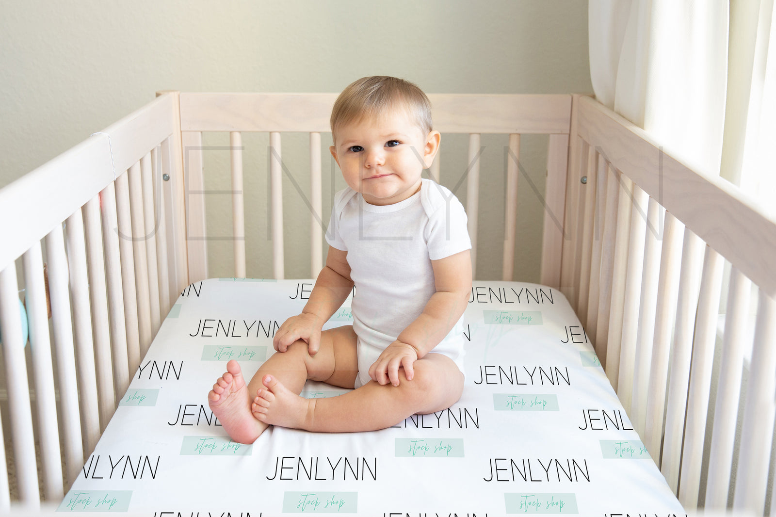 Baby Boy Crib Sheet Mockup #BD04