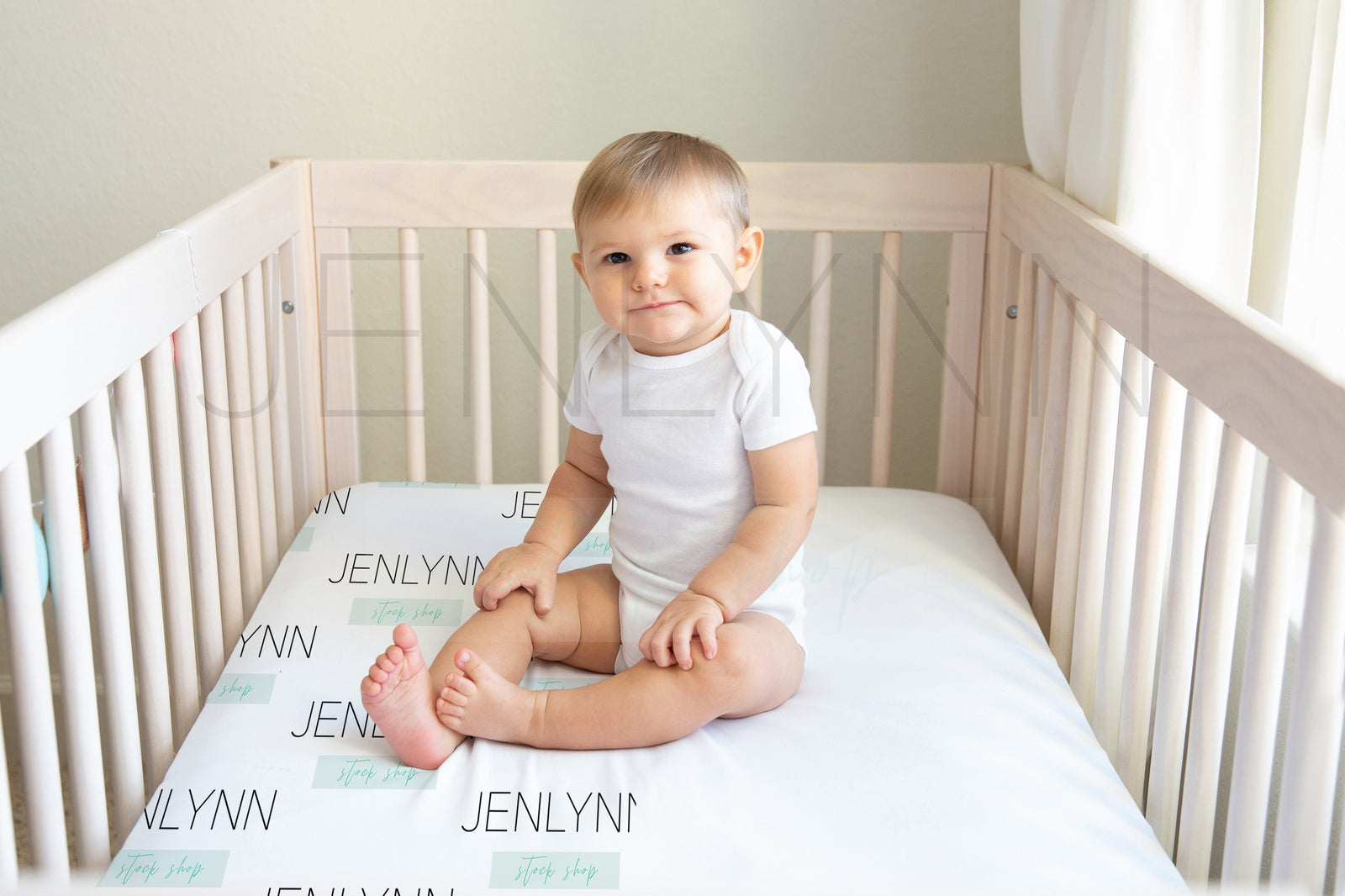 Baby Boy Crib Sheet Mockup #BD04