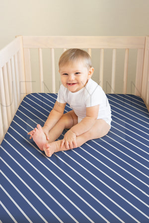 Baby Boy Crib Sheet Mockup #05
