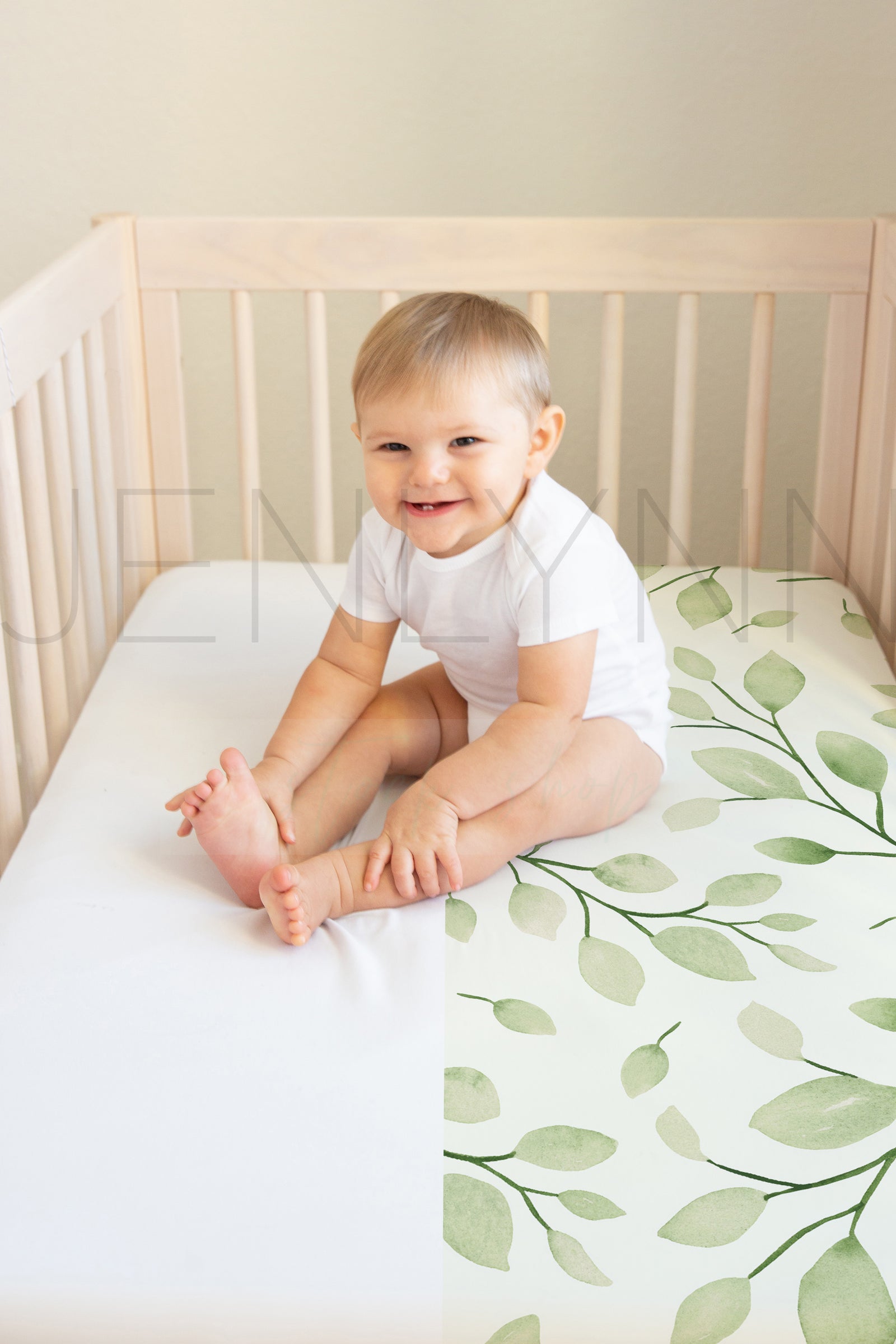 Baby Boy Crib Sheet Mockup #BD05