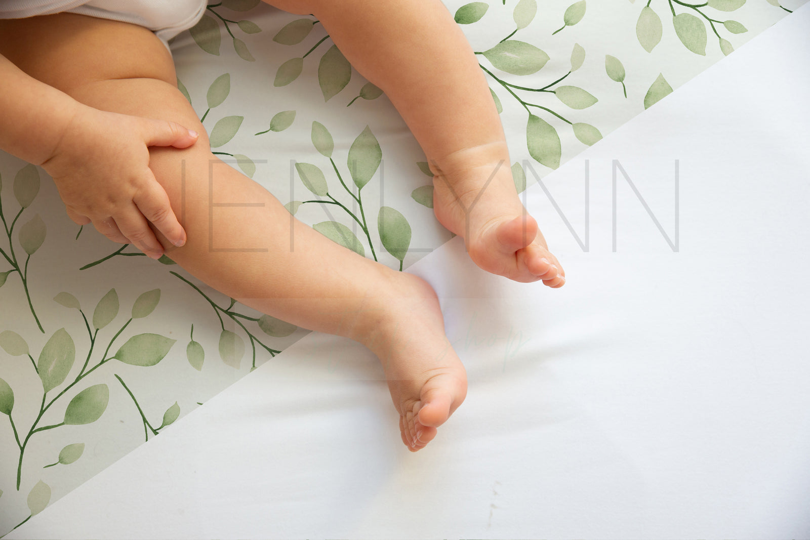 Baby Boy Crib Sheet Mockup #06