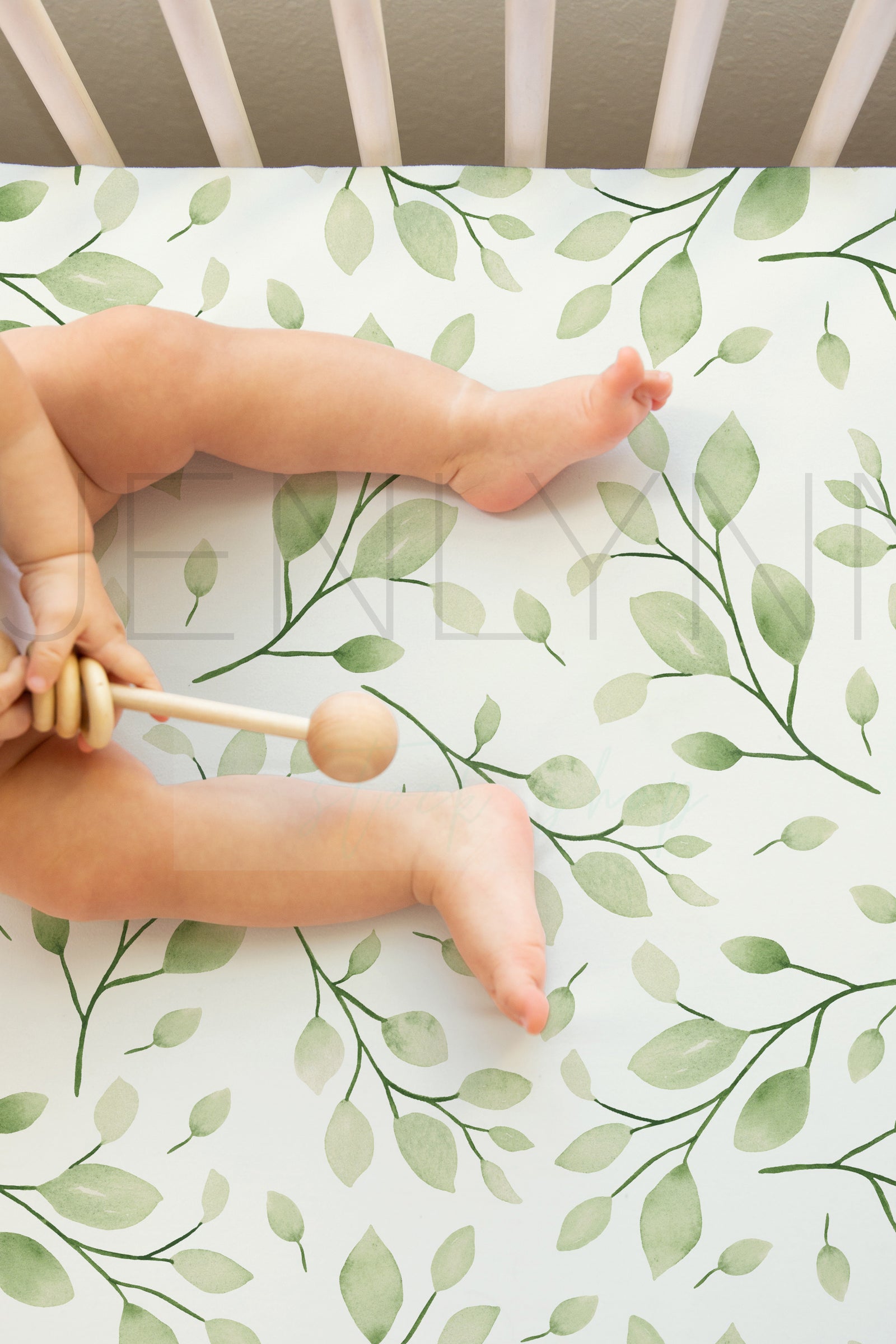 Baby Boy Crib Sheet Mockup #08