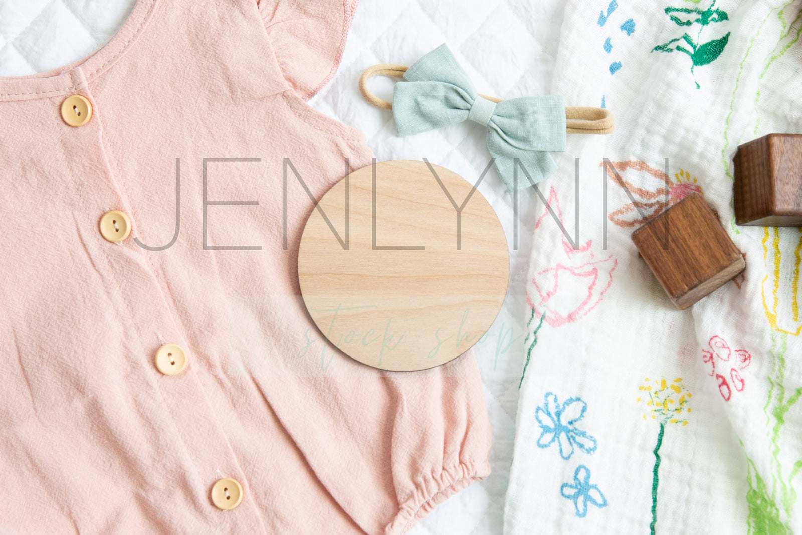 Baby Girl Round Wooden Disc Stats sign #1 PSD