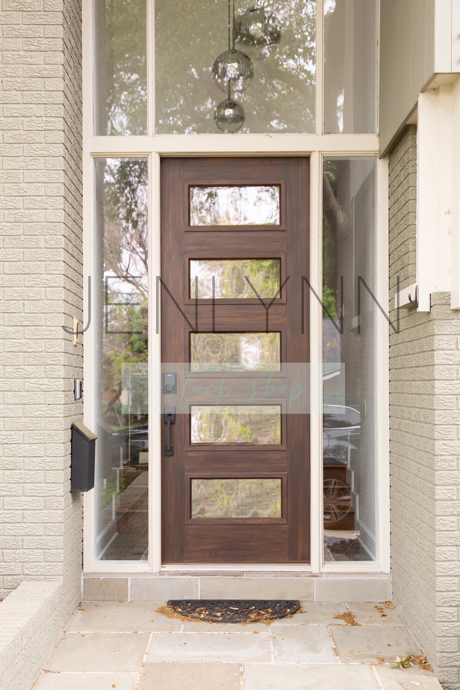 Dark Wood Modern front door mockup
