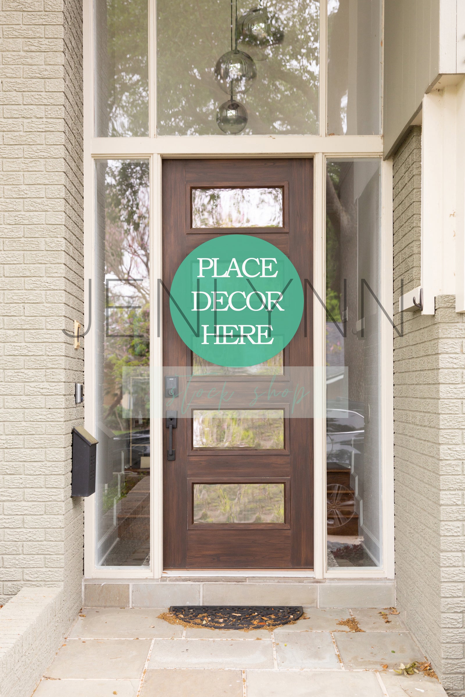 Dark Wood Modern front door mockup