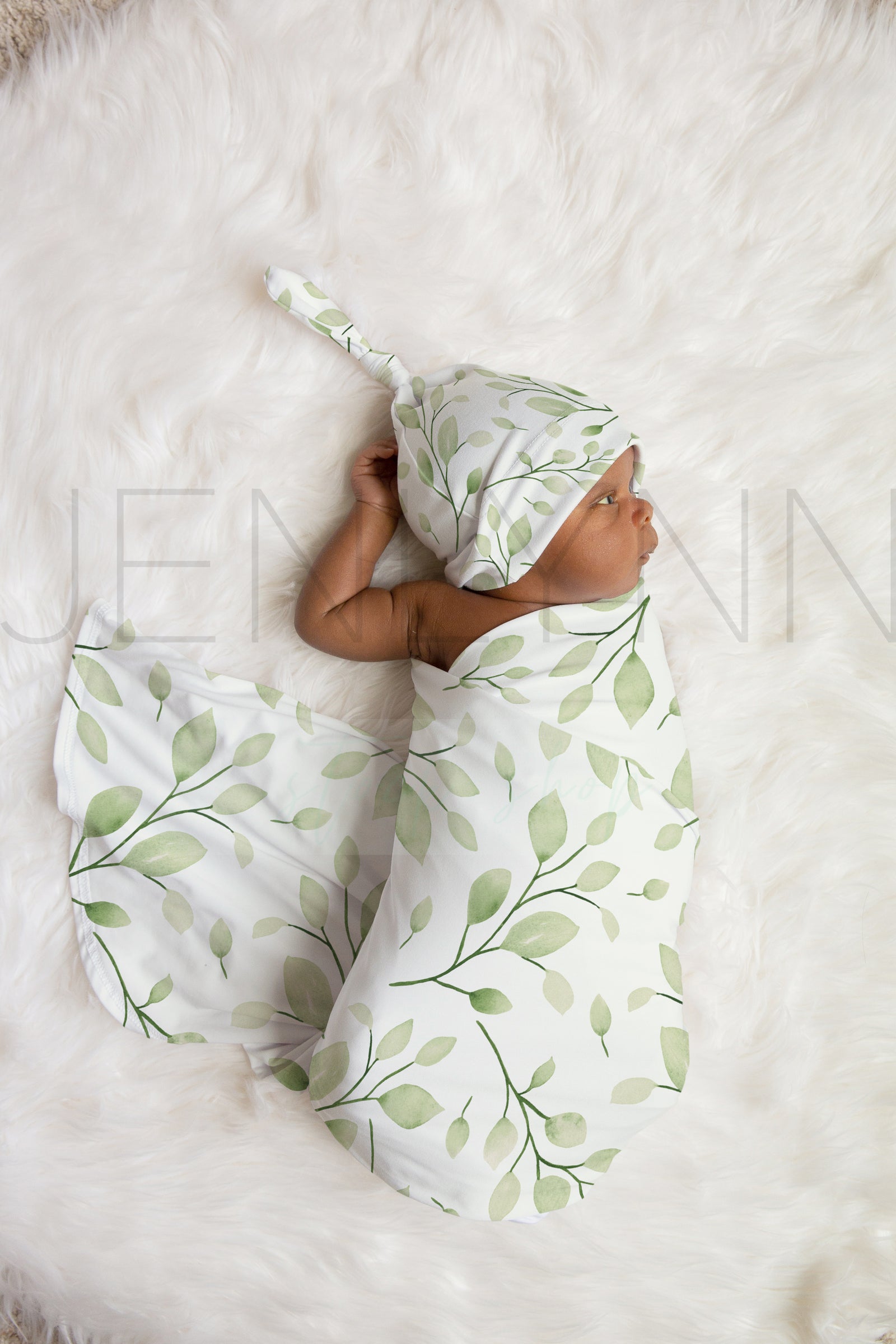 Stretch Jersey Blanket + Knotted Hat Mockup #BE08 PSD