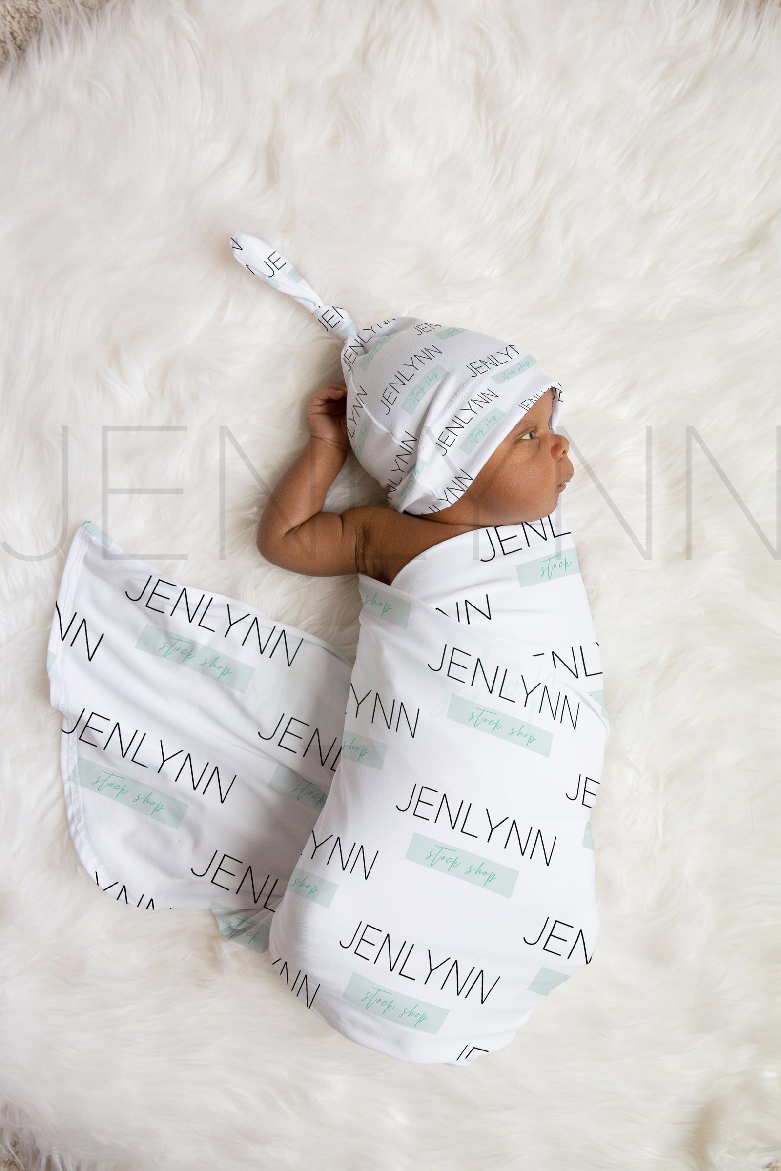 Stretch Jersey Blanket + Knotted Hat Mockup #BE08 PSD