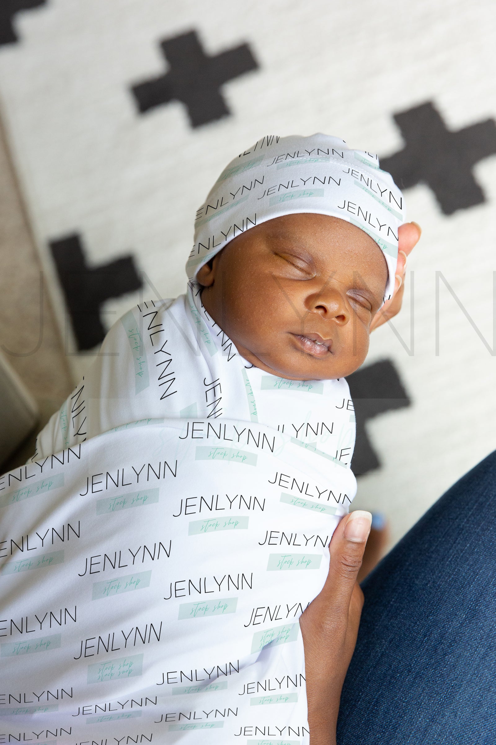 Stretch Jersey Blanket + Knotted Hat Mockup #BE29 PSD