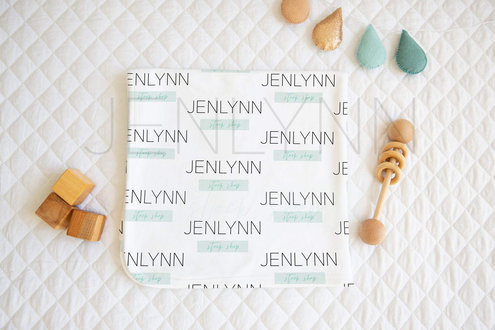 Jersey Baby Blanket Folded mockup #07 PSD