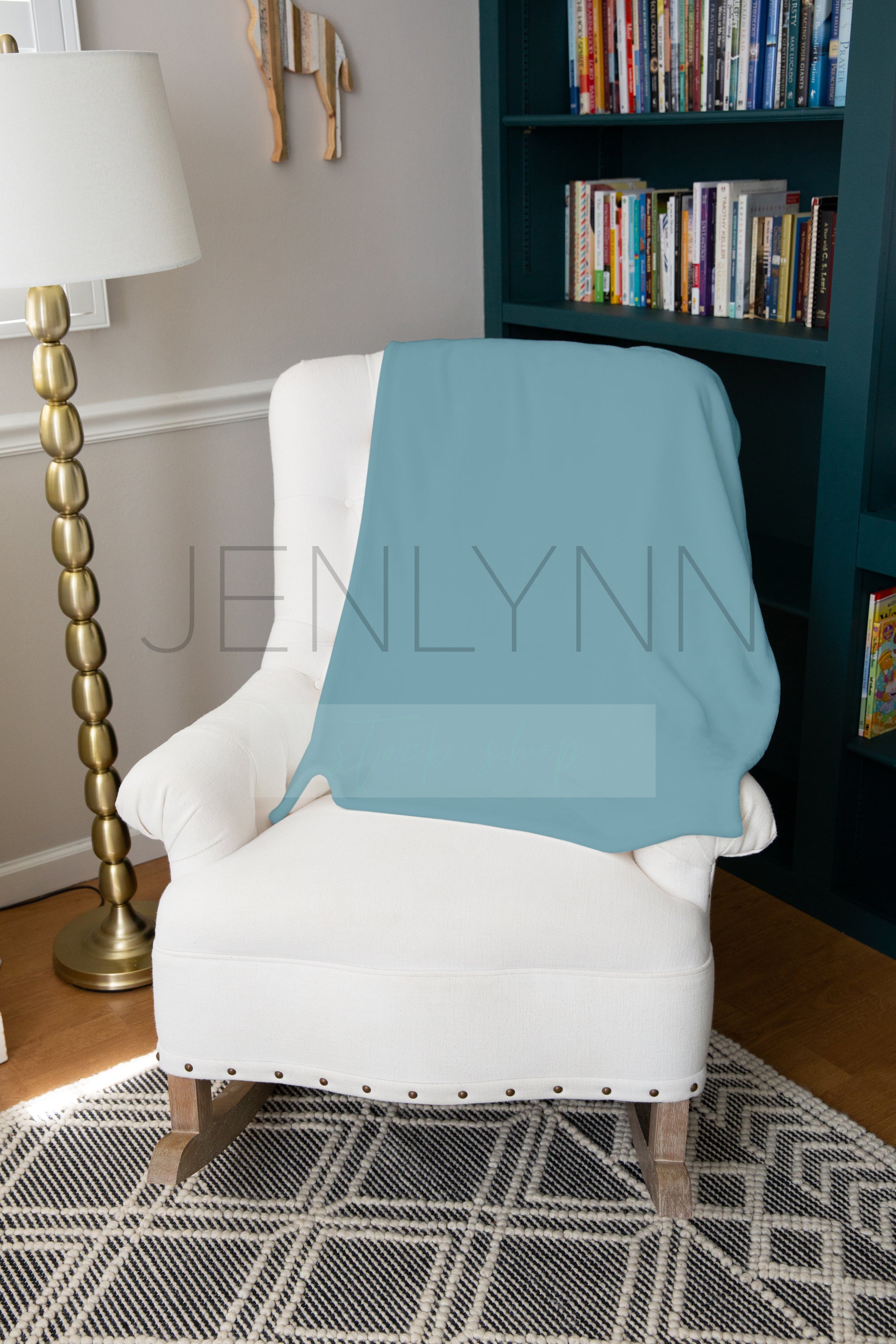 Minky Blanket Mockup on Nursery Chair #1