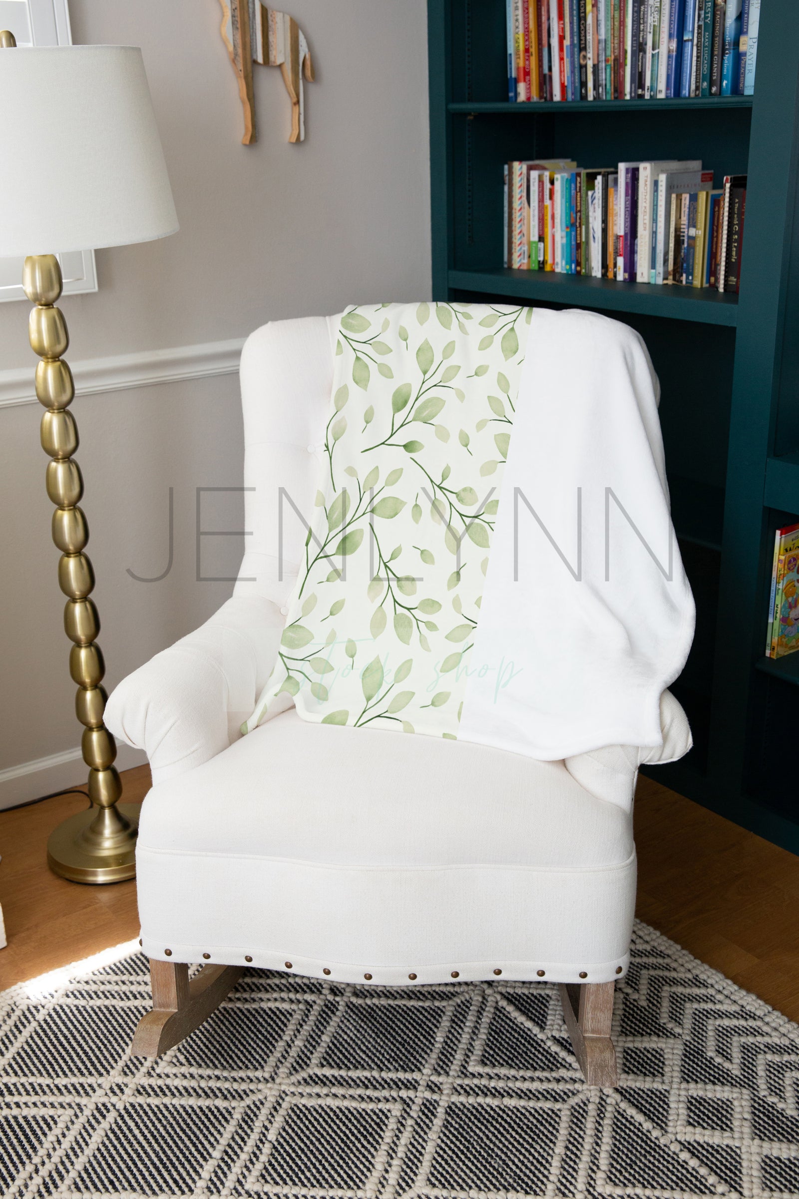 Minky Blanket Mockup on Nursery Chair #1