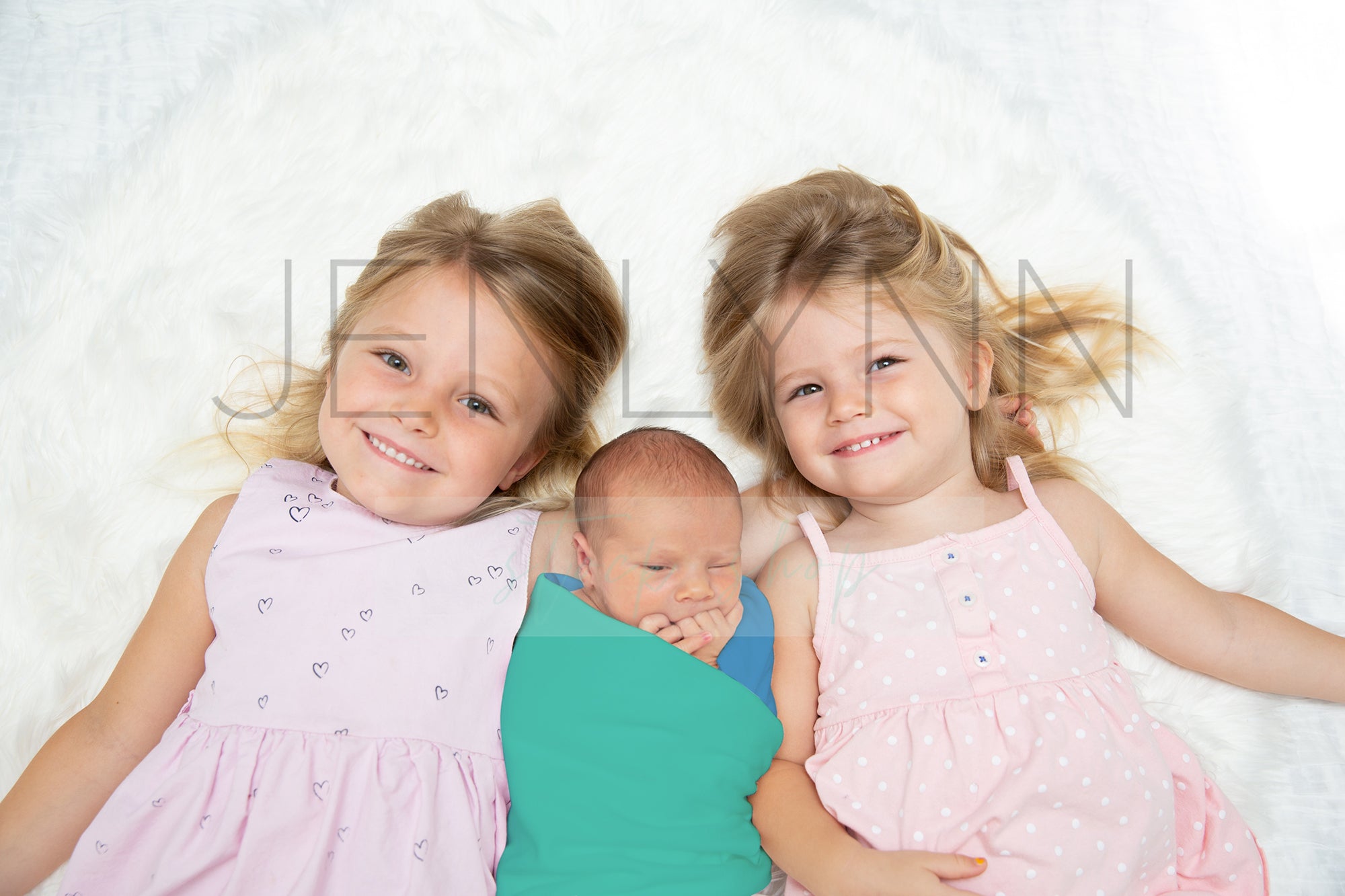 Jersey Baby Boy with Sisters Blanket Mockup #5 PSD
