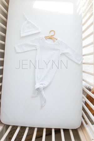 Knotted Gown + Knotted Hat + Crib Sheet  Set PSD #6