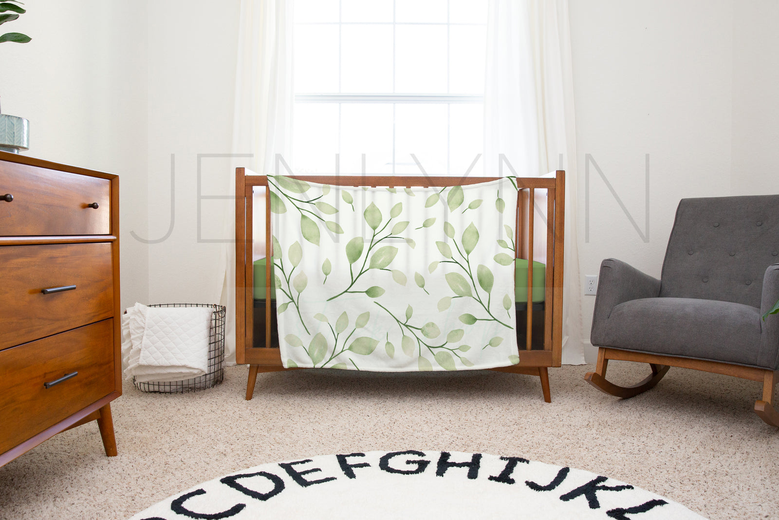 30x40 Minky Blanket + Crib Sheet Mockup #WE12 PSD