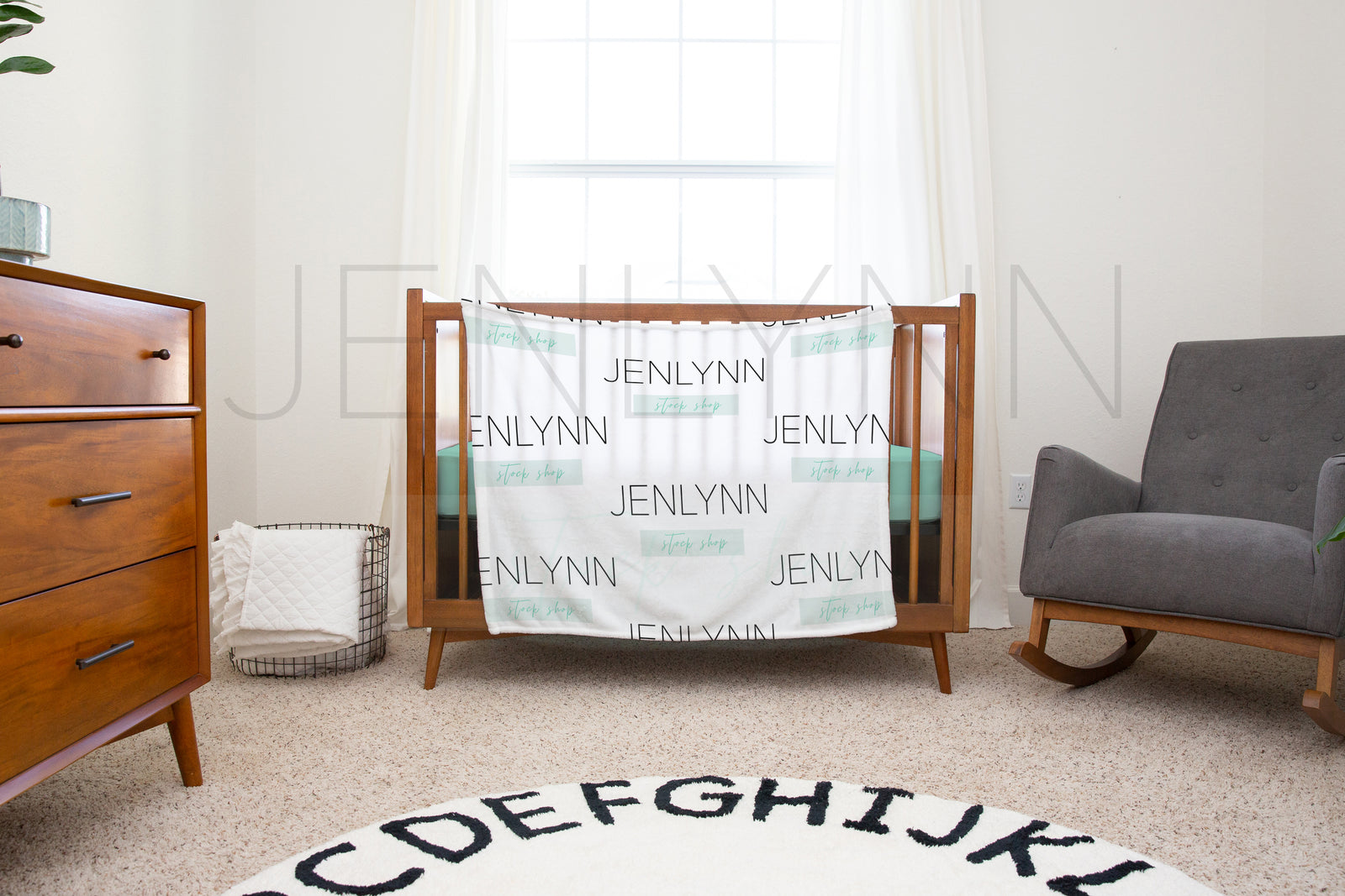 30x40 Minky Blanket + Crib Sheet Mockup #WE12 PSD