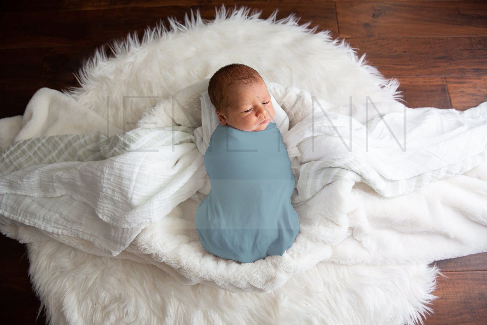 Stretch Jersey Blanket on Baby Boy Mockup #JZ01 PSD