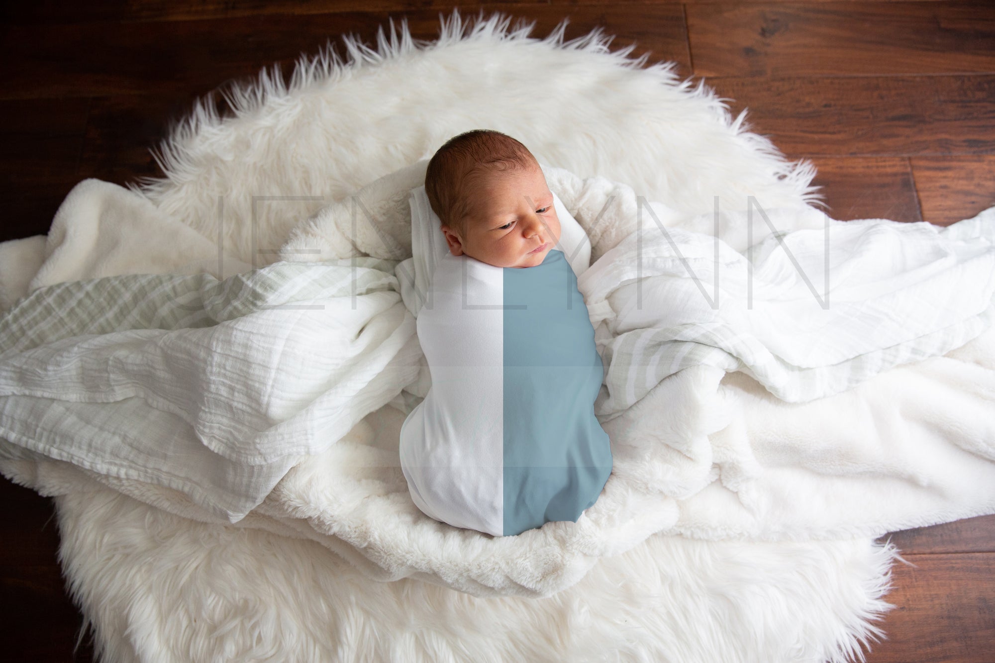 Stretch Jersey Blanket on Baby Boy Mockup #JZ01 PSD