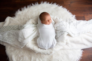 Stretch Jersey Blanket on Baby Boy Mockup #JZ01 PSD