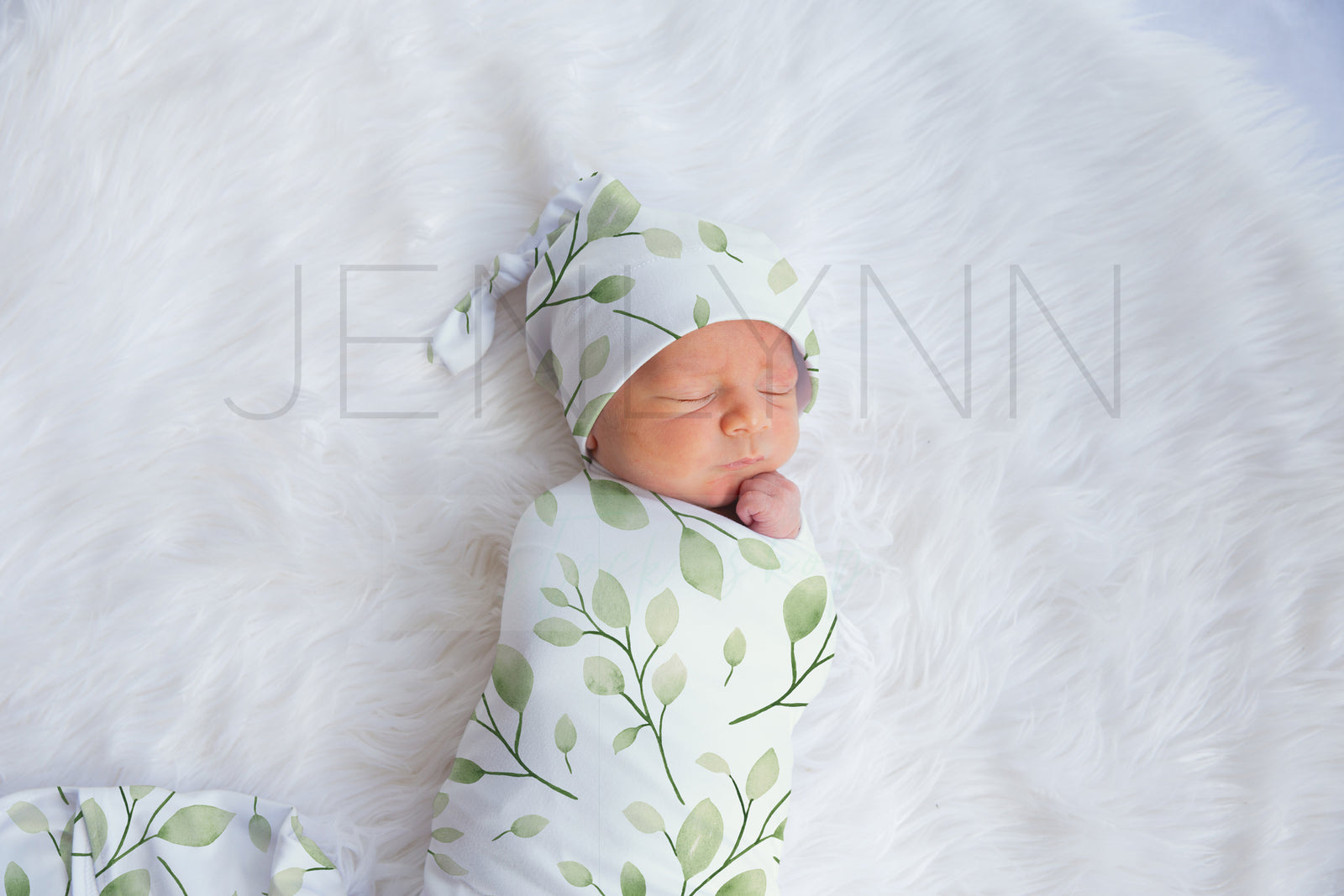 Stretch Jersey Blanket with knotted hat on baby Mockup #JZ16 PSD