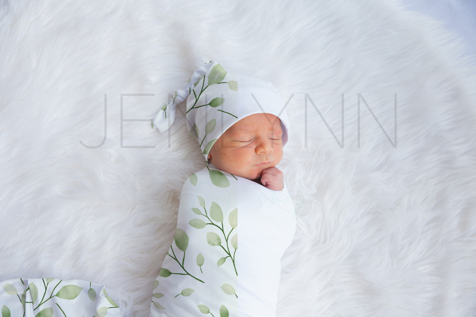 Stretch Jersey Blanket with knotted hat on baby Mockup #JZ16 PSD