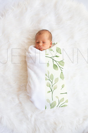Minky Baby Blanket on Baby Boy Mockup #JZ23 PSD
