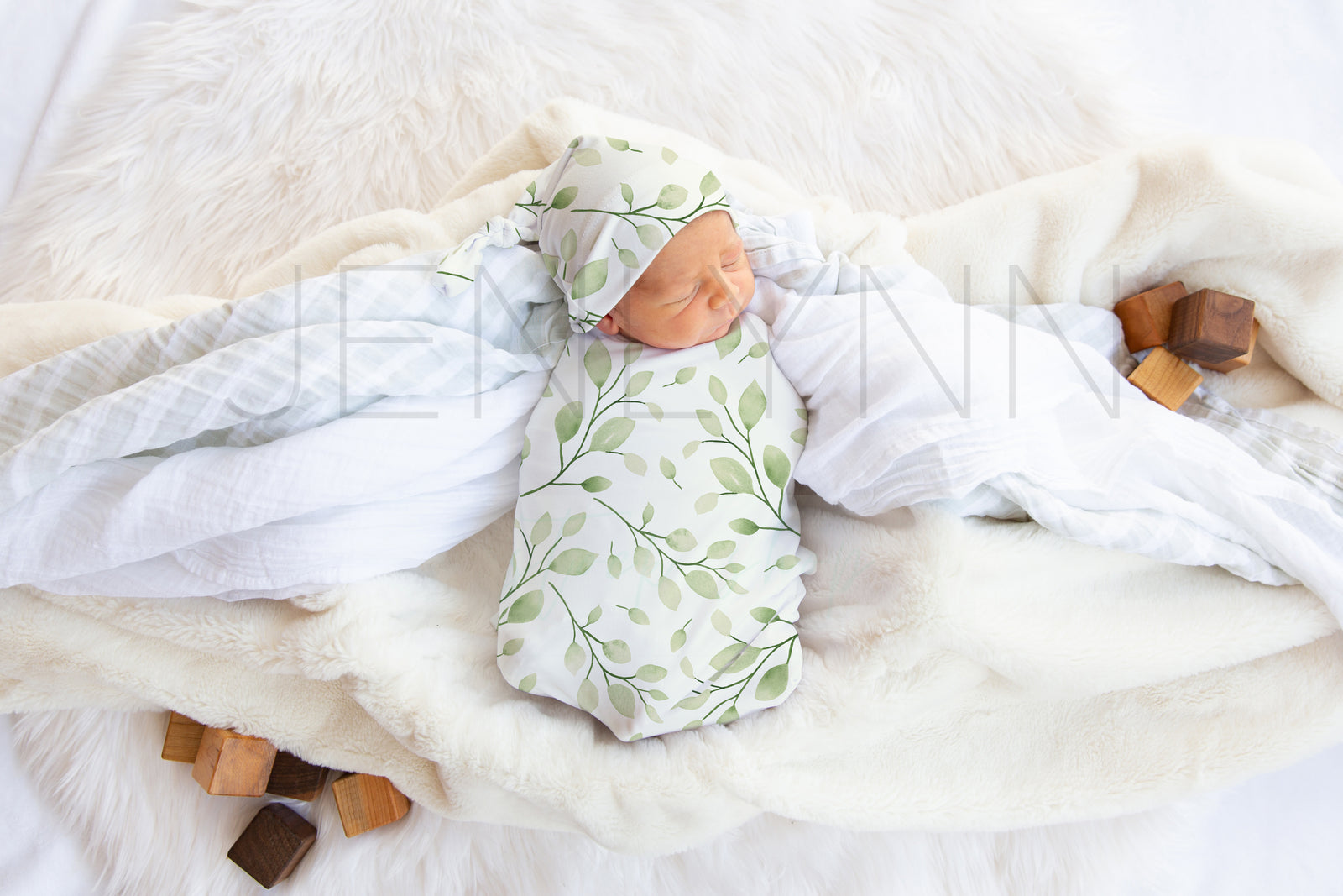 Stretch Jersey Blanket on Baby Boy Mockup #JZ26 PSD