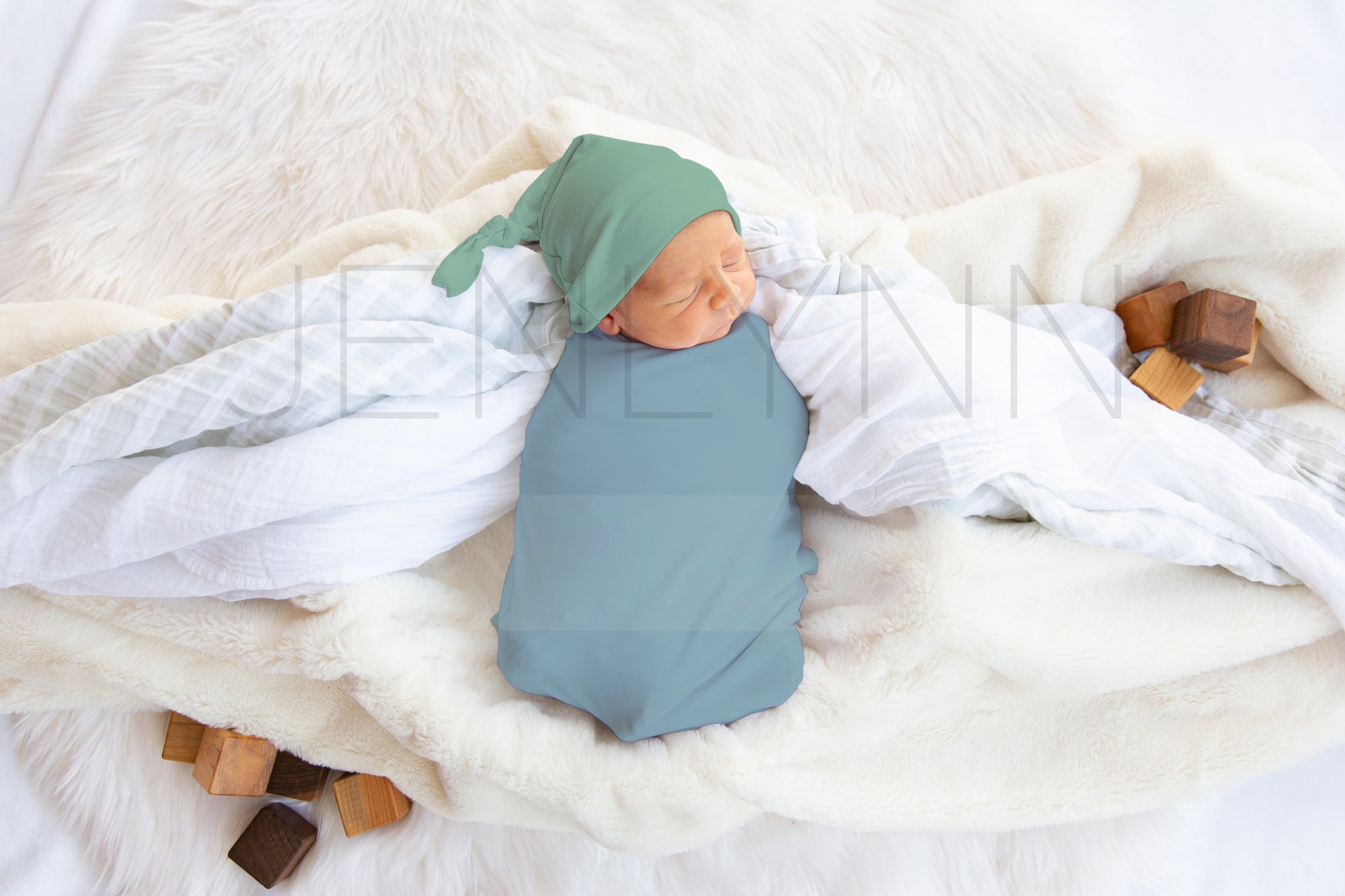 Stretch Jersey Blanket on Baby Boy Mockup #JZ26 PSD