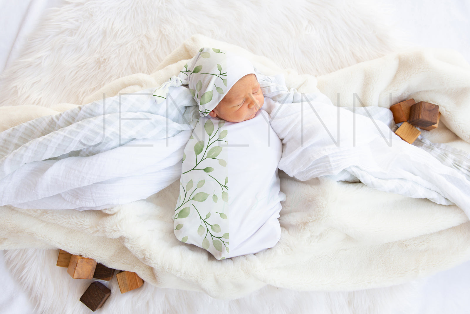 Stretch Jersey Blanket on Baby Boy Mockup #JZ26 PSD
