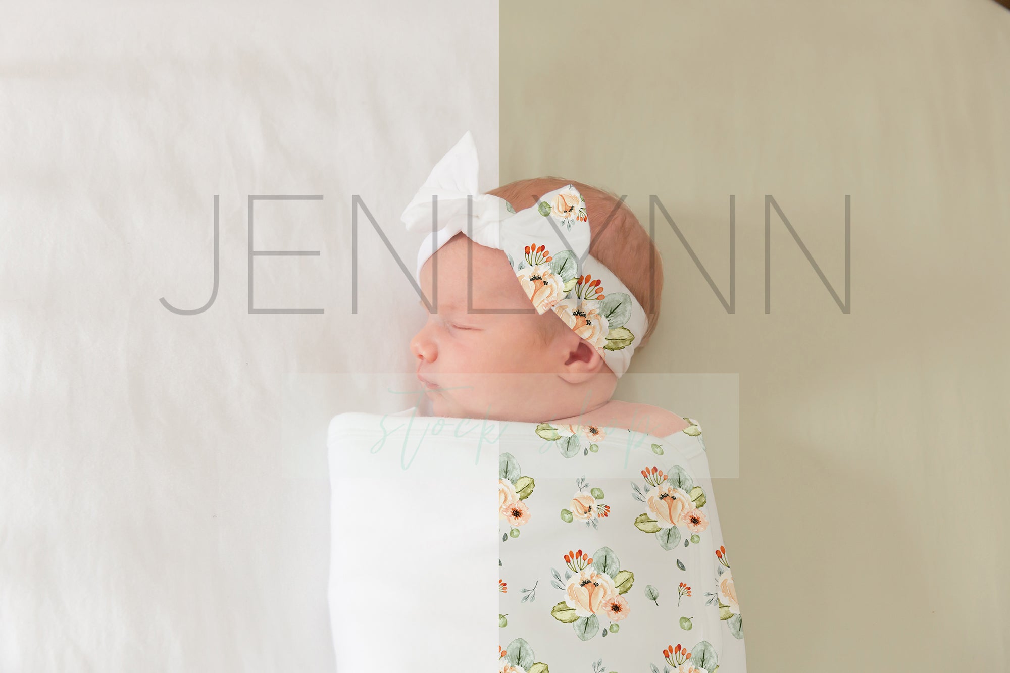 Jersey Baby Blanket and Bow Mockup #29 PSD