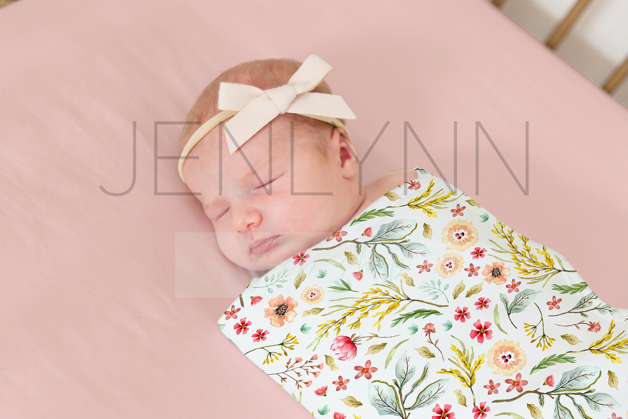 Jersey Baby Blanket, Crib Sheet + Bow Mockup #31 PSD